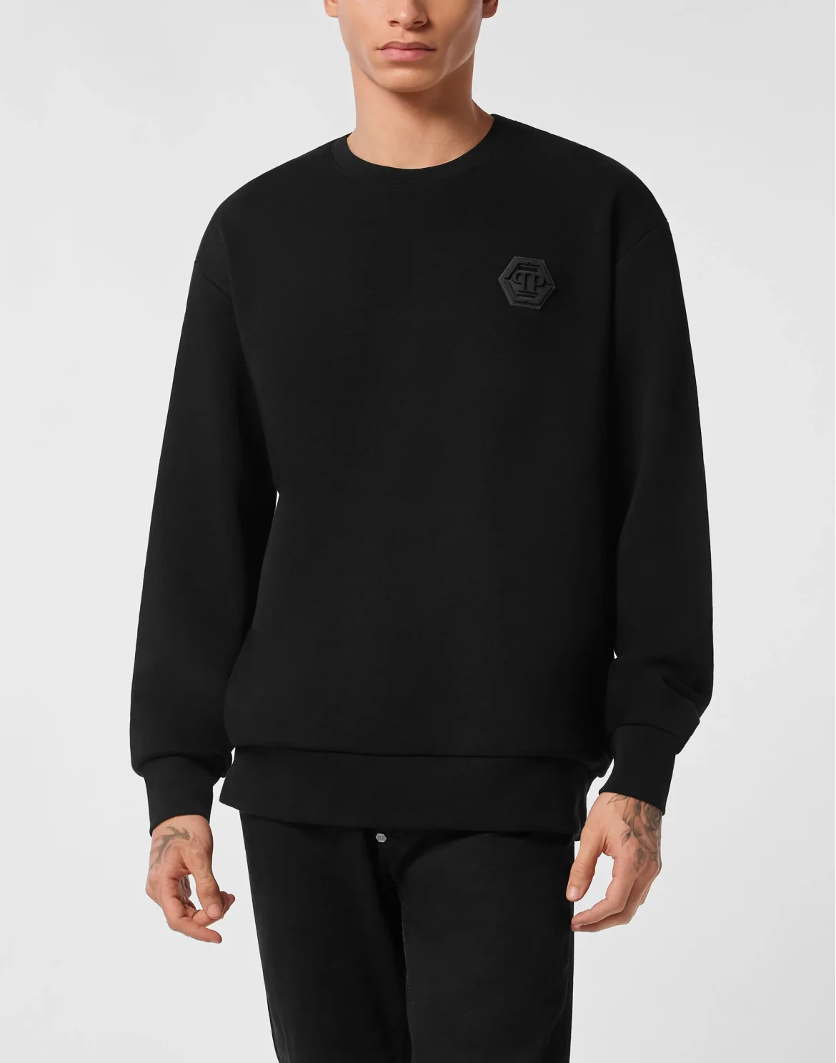 Sweatshirt Round Neck LS Iconic Plein, цвет: Черный