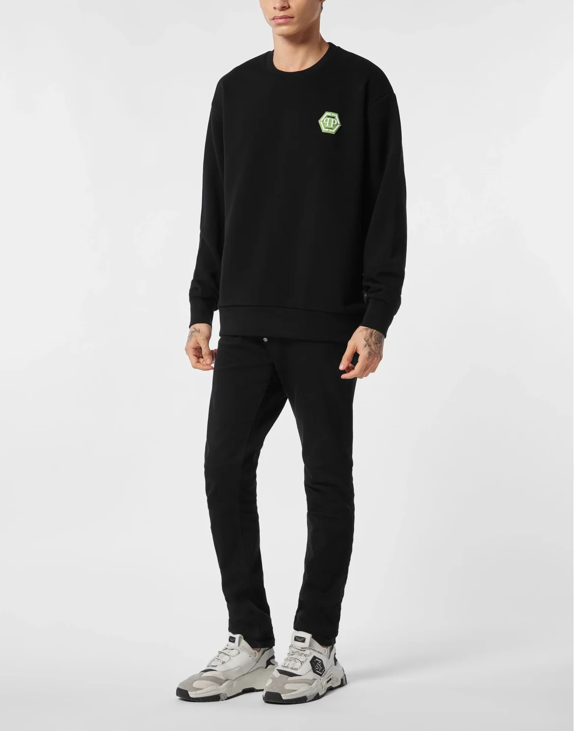Sweatshirt Round Neck LS Iconic Plein, цвет: Черный