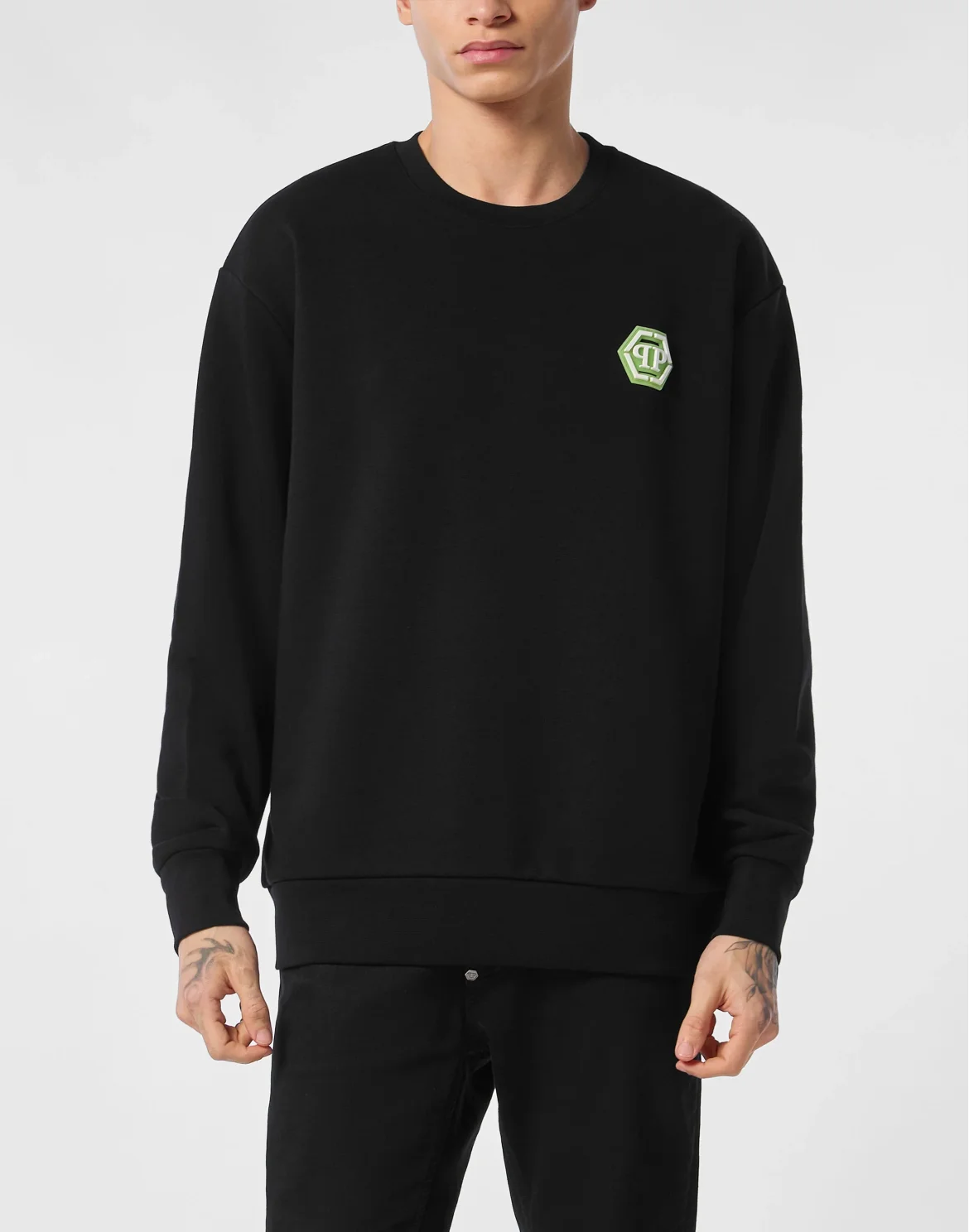 Sweatshirt Round Neck LS Iconic Plein, цвет: Черный