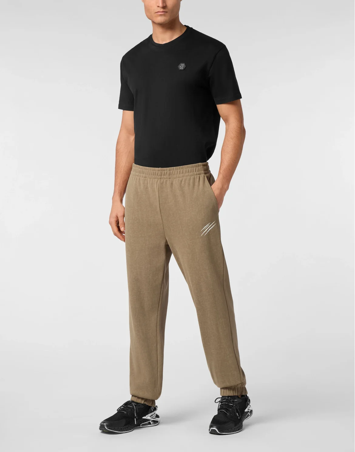 Cold Dye Loose Fit Jogging Pants Scratch, цвет: Камуфляж