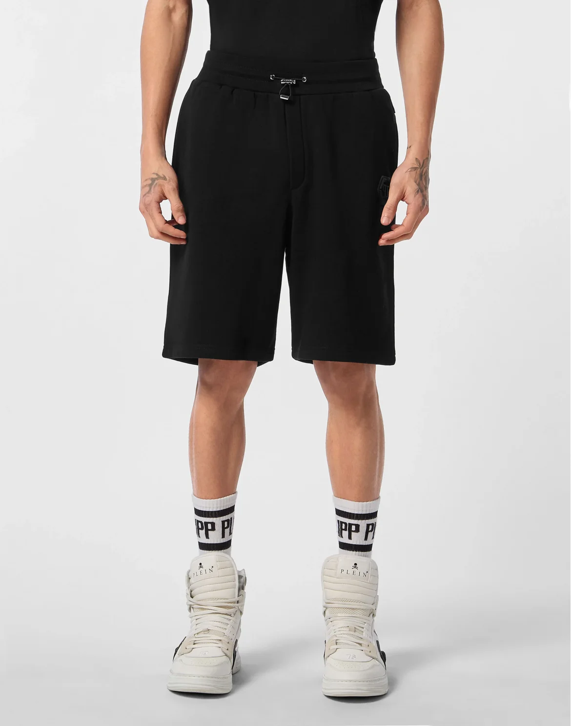 Baggy Fit Shorts Iconic Plein, цвет: Черный