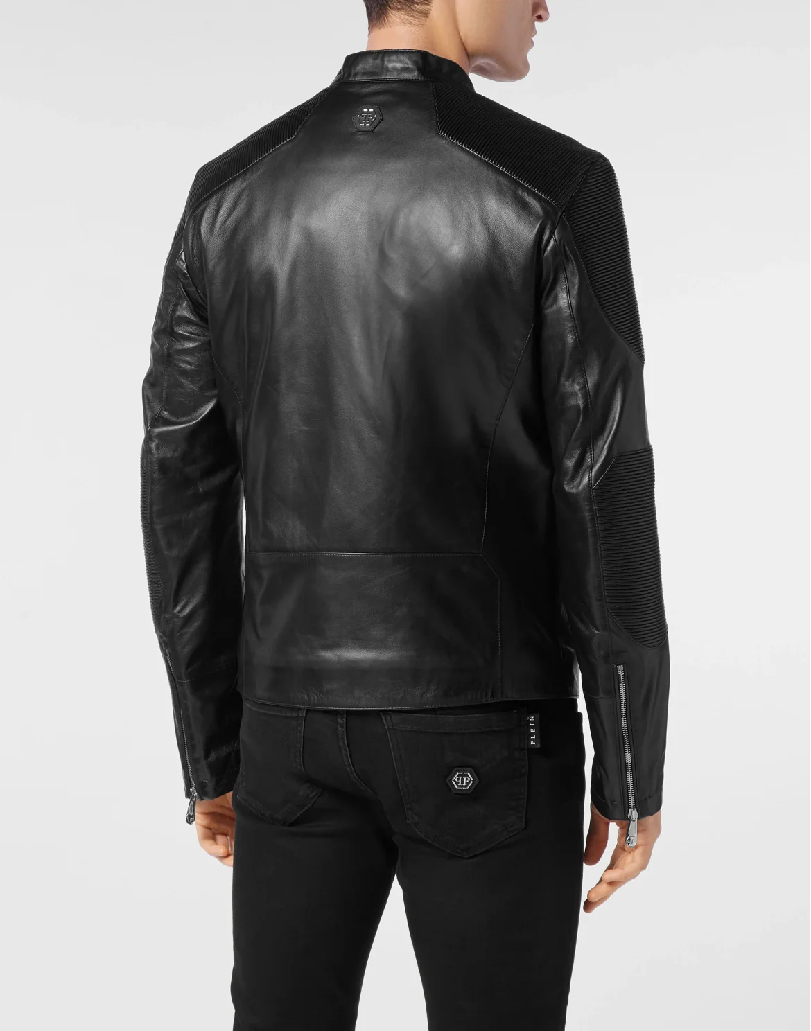 Leather Moto Jacket LS, цвет: Черный