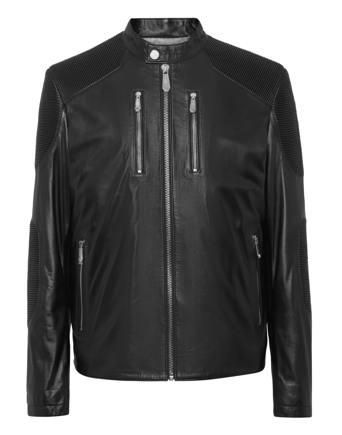 Leather Moto Jacket LS, цвет: Черный