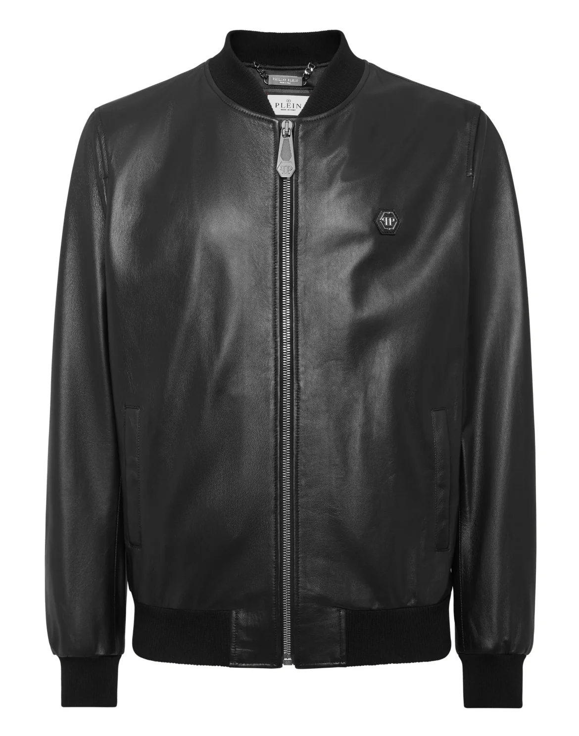 Leather Bomber Jacket Skull, цвет: Черный
