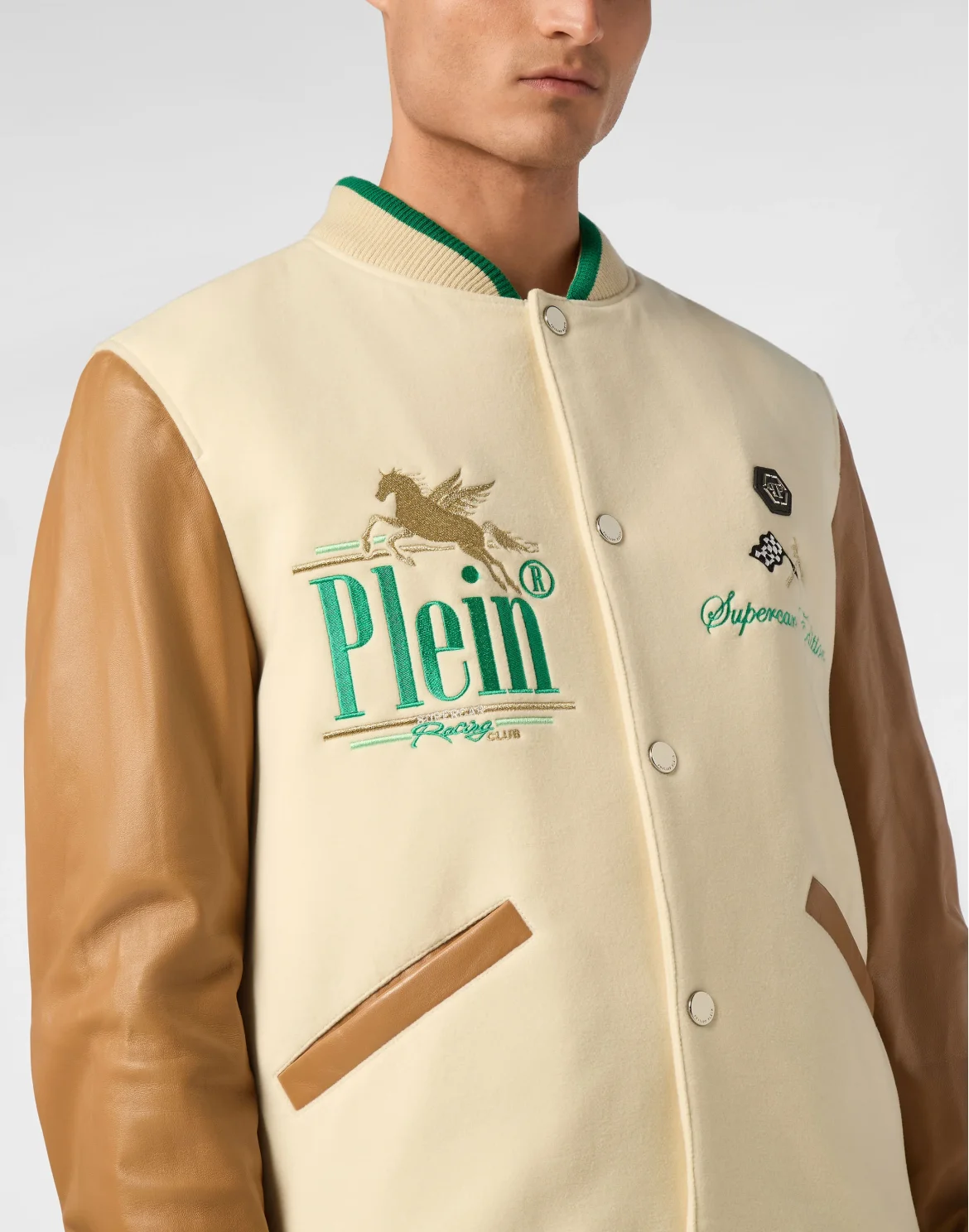 College Bomber Jacket LS Racing Club, цвет: Бежевый