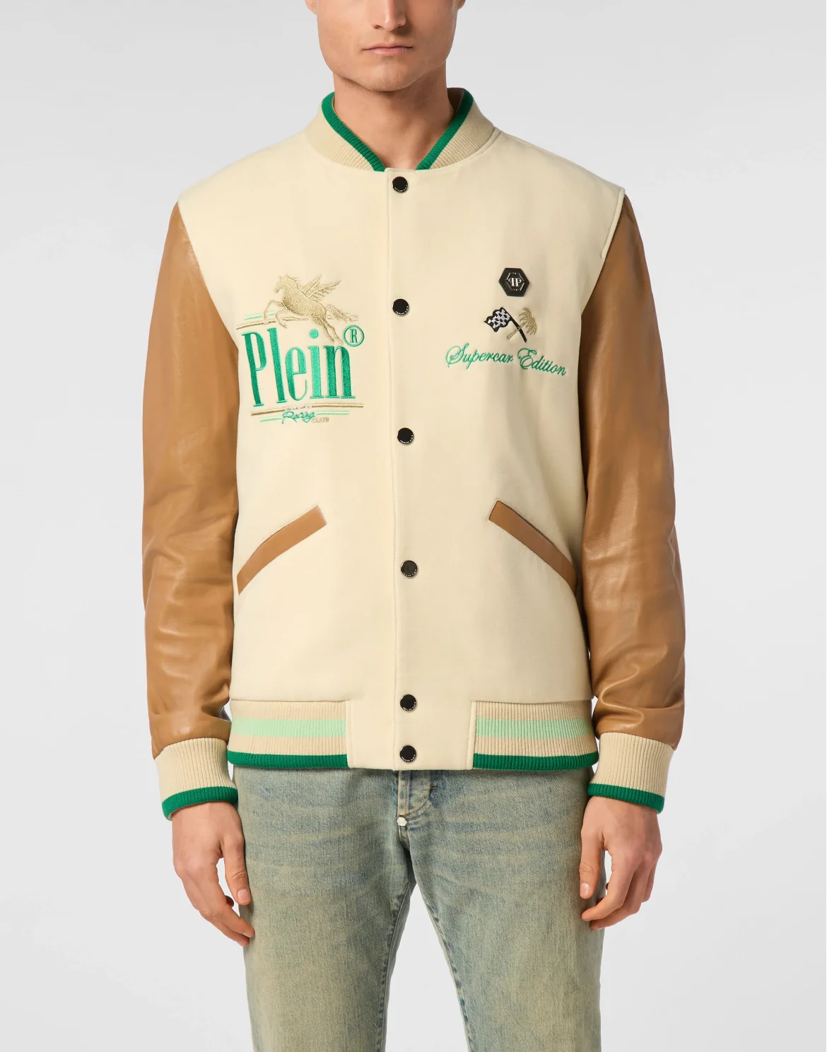 College Bomber Jacket LS Racing Club, цвет: Бежевый