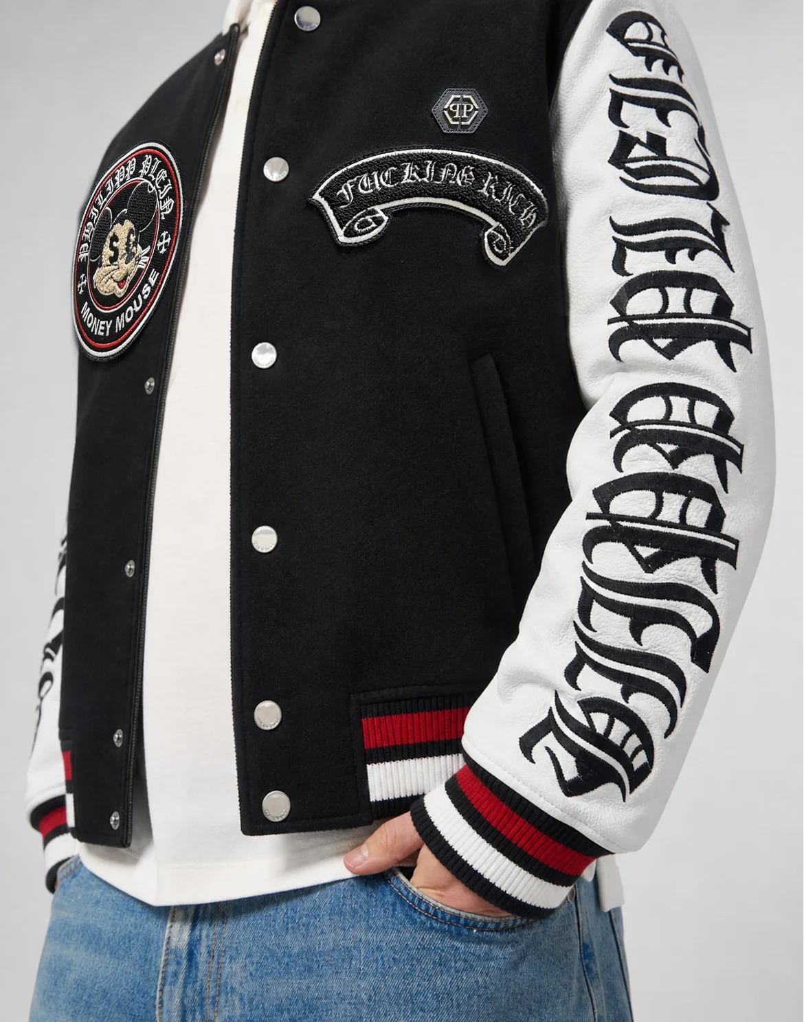 College Bomber Jacket LS Money Mouse, цвет: Черный