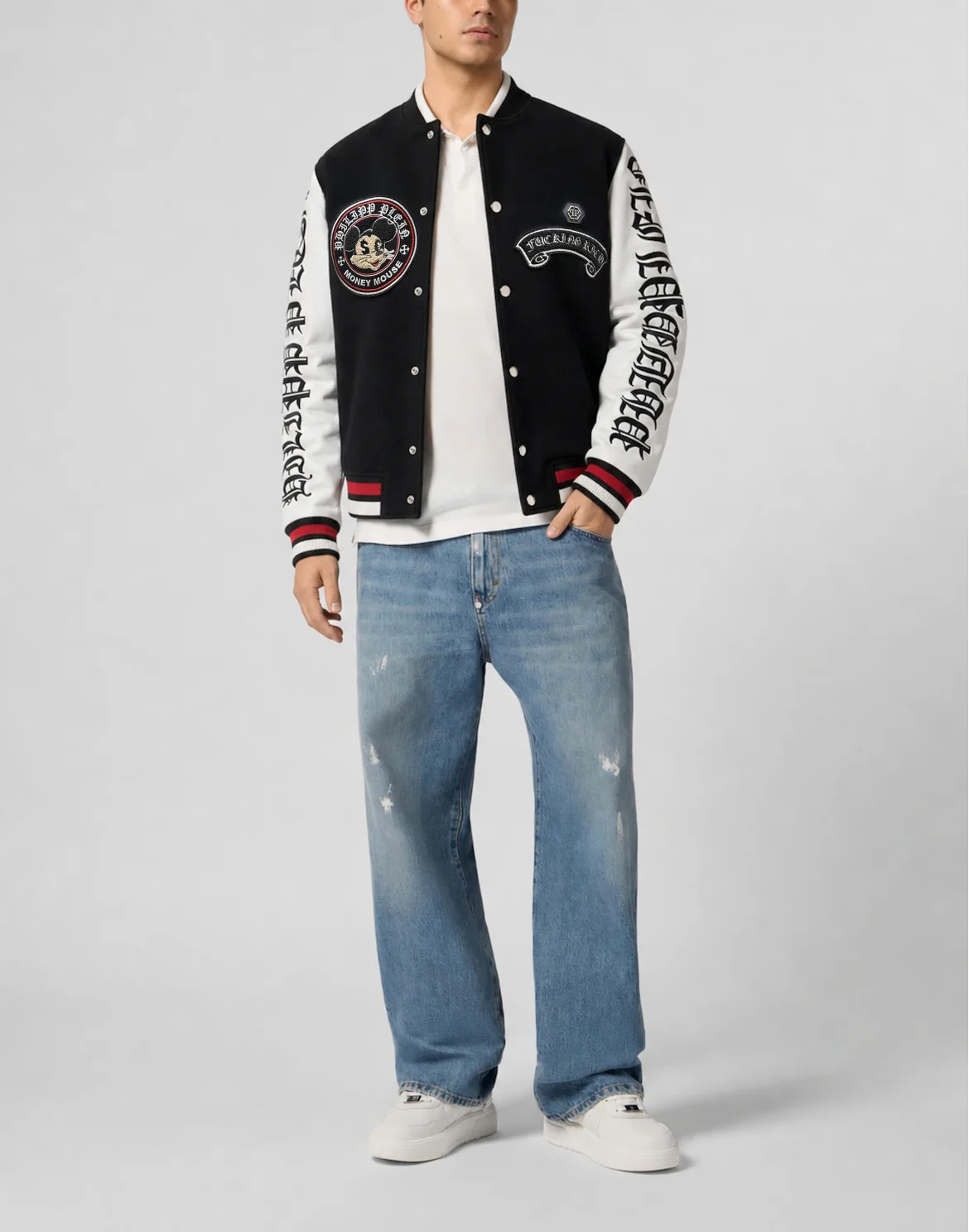 College Bomber Jacket LS Money Mouse, цвет: Черный