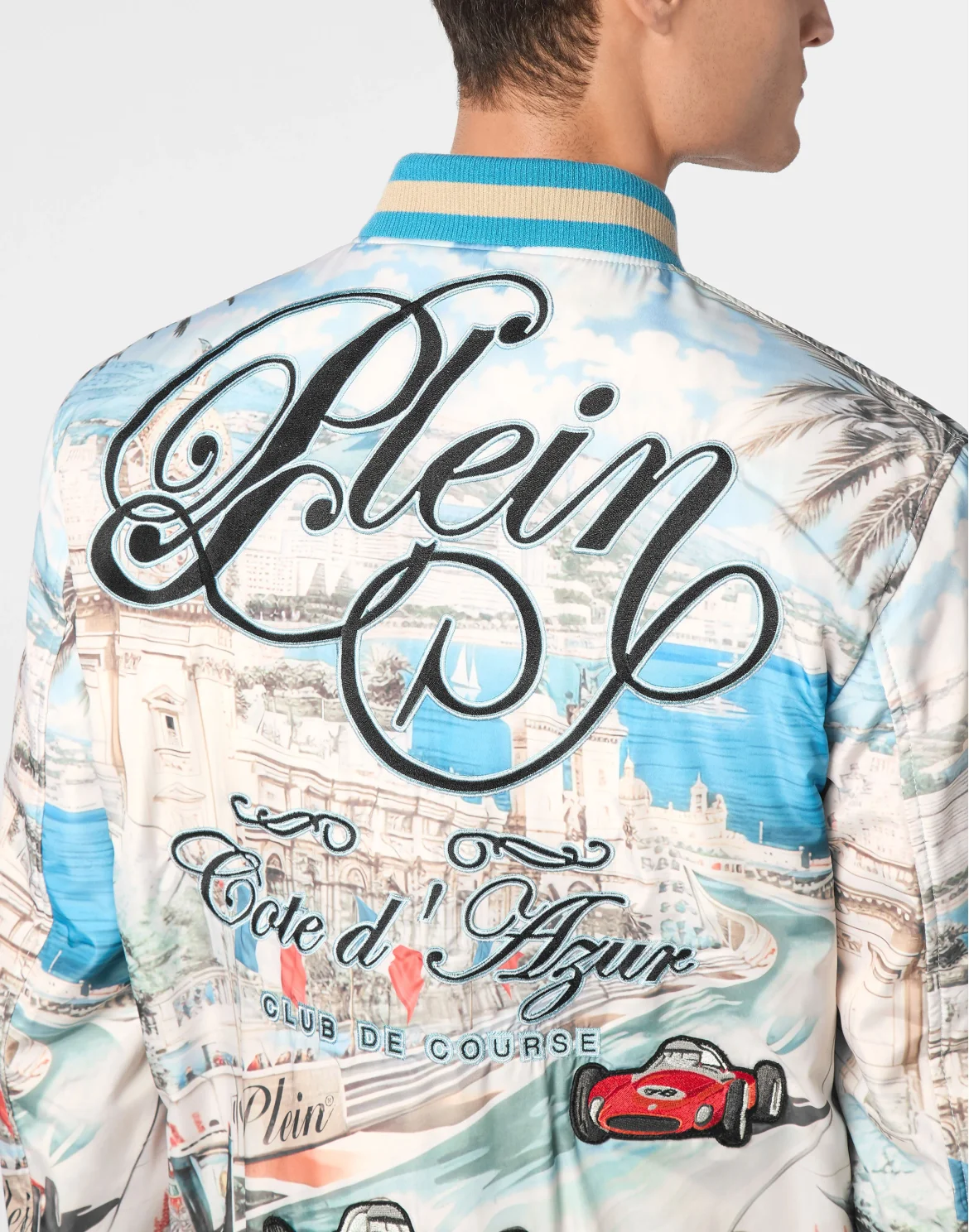 Satin Bomber Jacket Monaco Cote d'Azur, цвет: Мультиколор