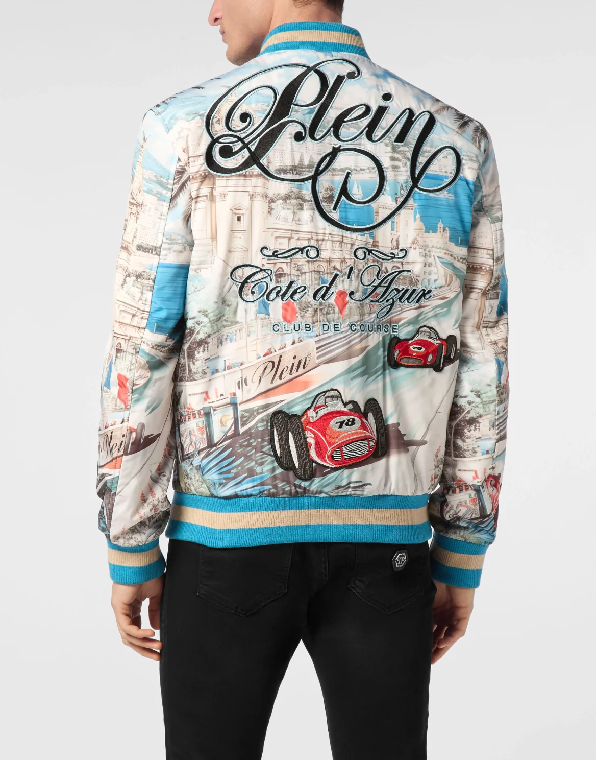 Satin Bomber Jacket Monaco Cote d'Azur, цвет: Мультиколор
