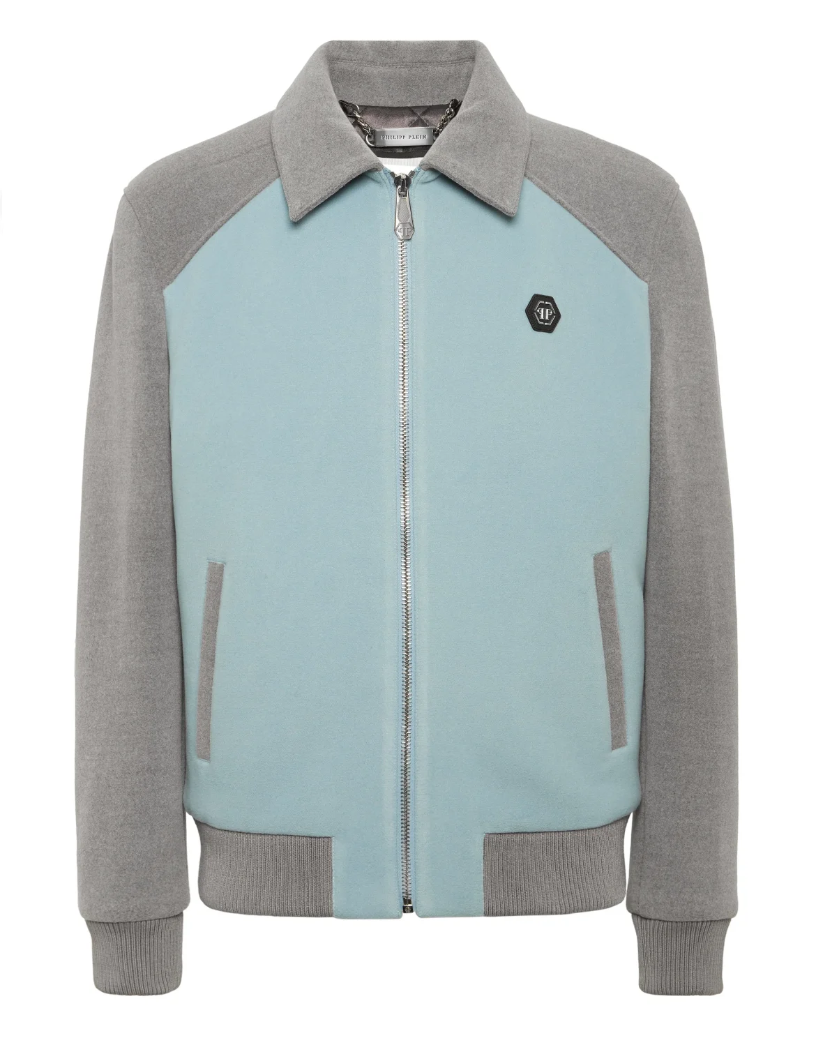 Satin Coster Bomber Jacket Contrast, цвет: Голубой
