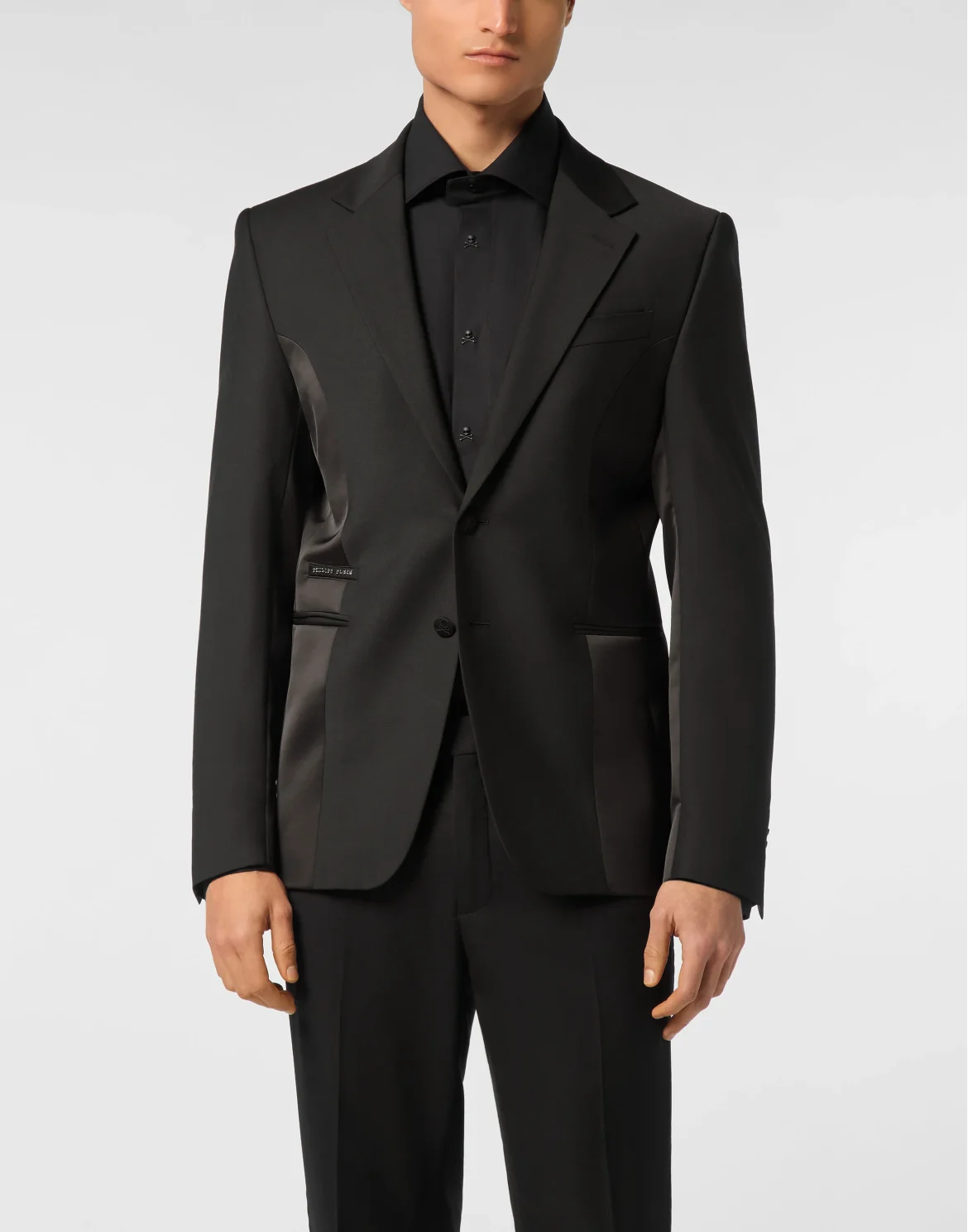 Satin/Wool Blazer Lord Fit Bicolor, цвет: Черный