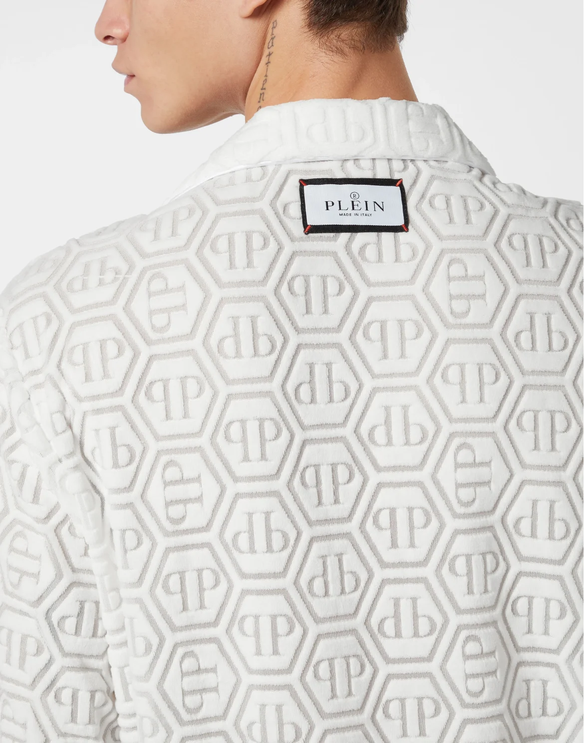 Shirt SS Bowling Fit Jacquard Monogram, цвет: Белый