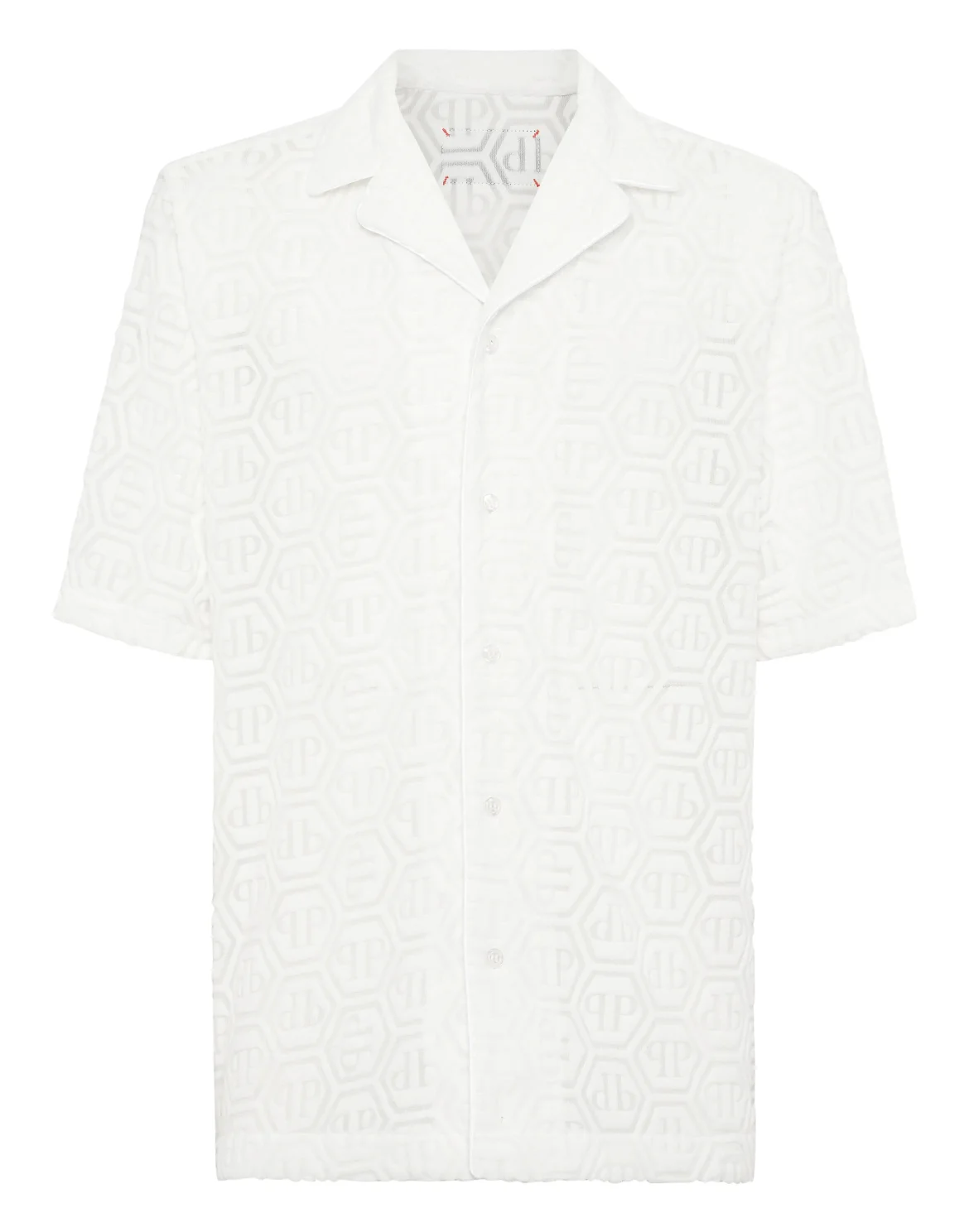Shirt SS Bowling Fit Jacquard Monogram, цвет: Белый