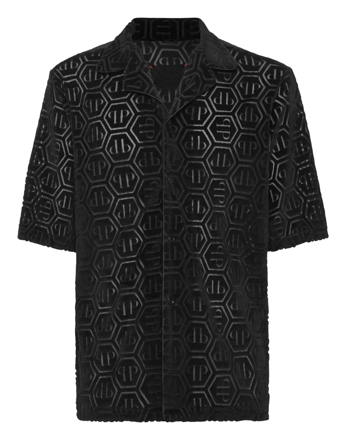Shirt SS Bowling Fit Jacquard Monogram, цвет: Черный