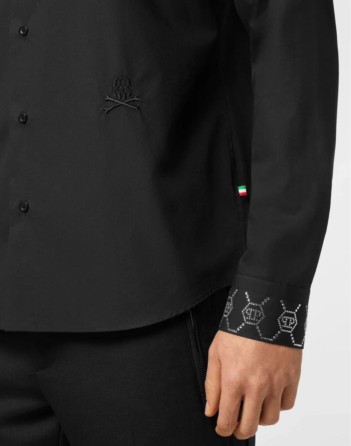 Shirt Sugar Daddy Cut LS Monogram Strass, цвет: Черный