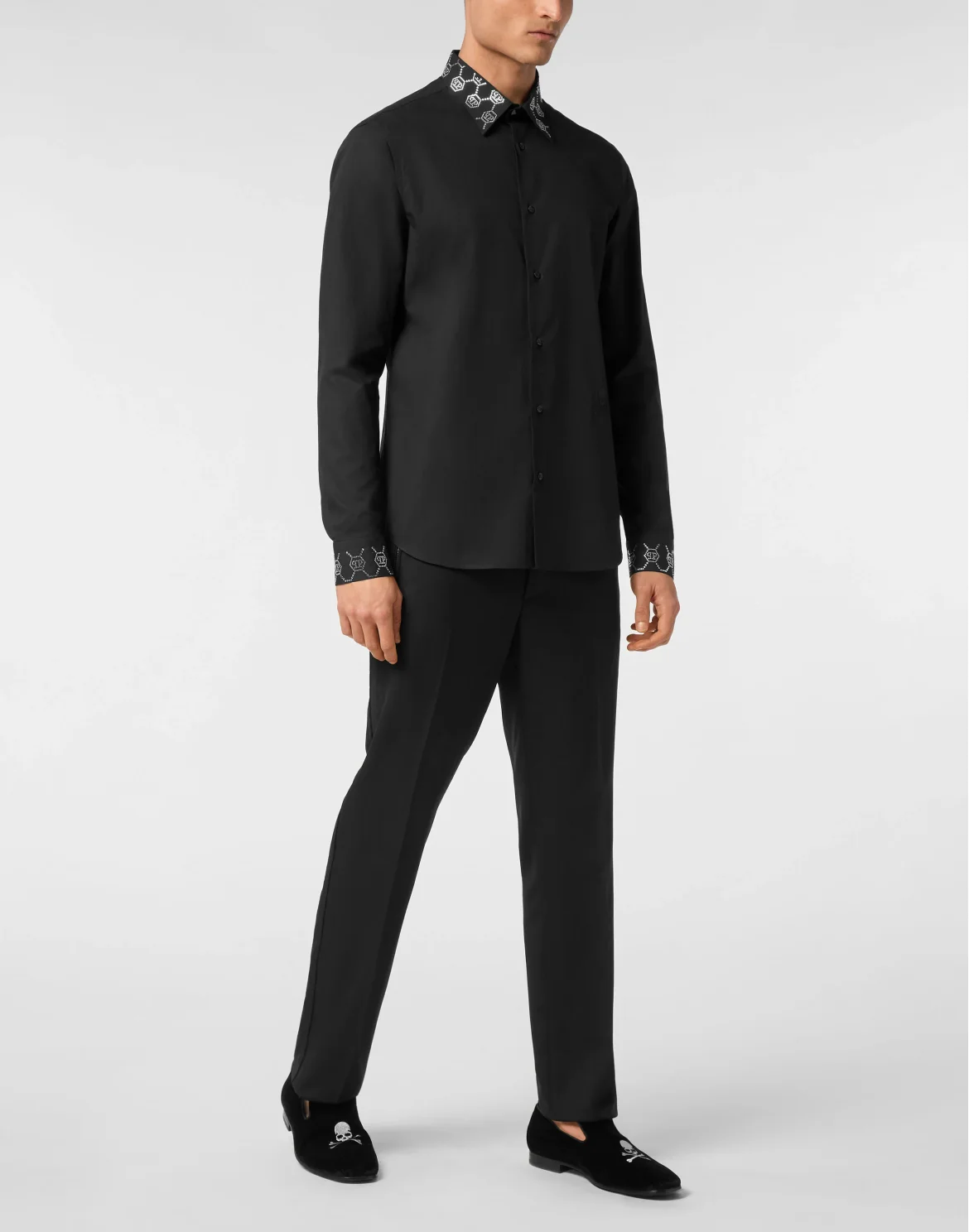 Shirt Sugar Daddy Cut LS Monogram Strass, цвет: Черный