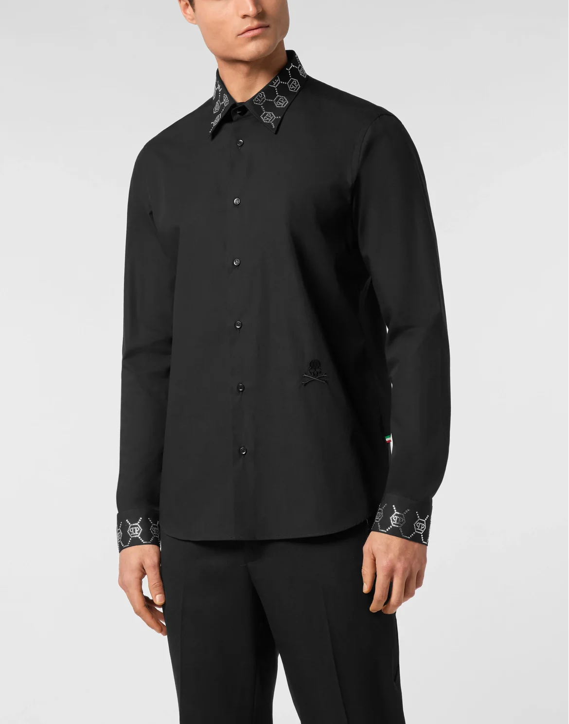 Shirt Sugar Daddy Cut LS Monogram Strass, цвет: Черный