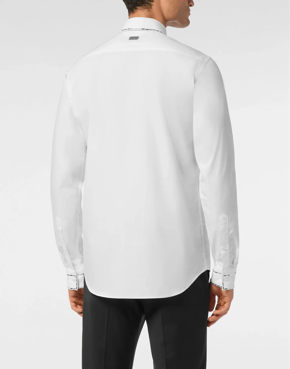 Shirt Black Tie Cut LS Crystals, цвет: Белый