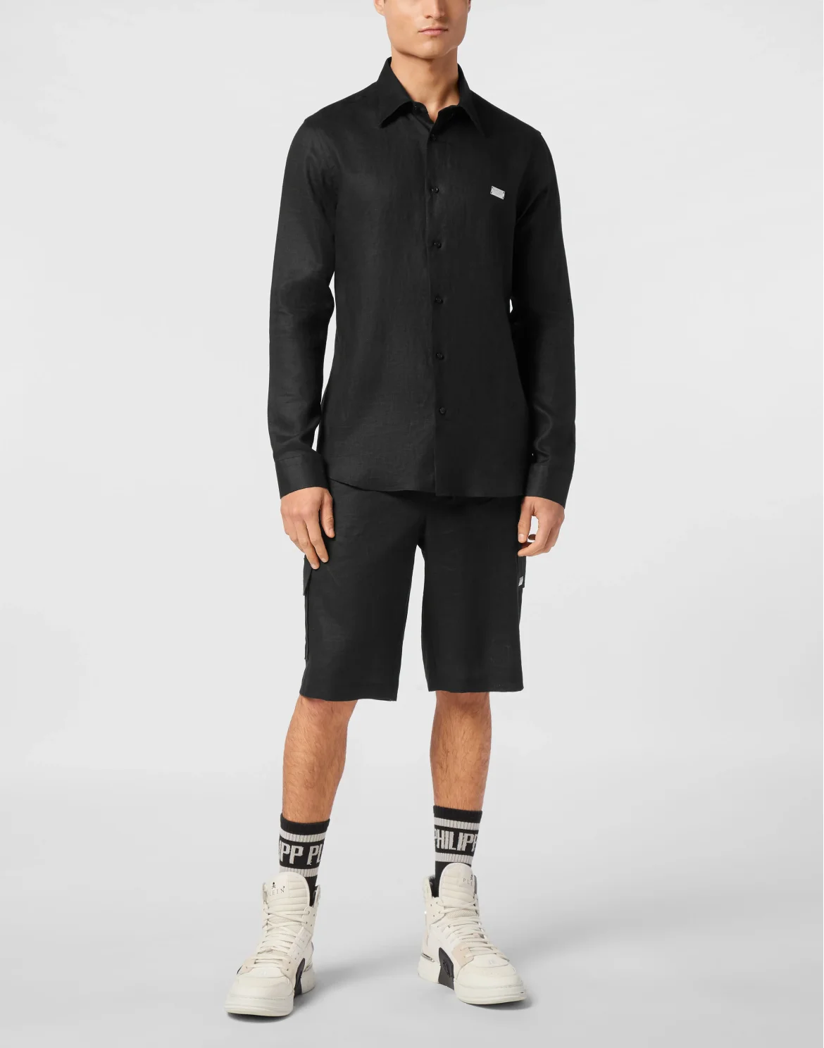 Linen Shirt Sugar Daddy Cut LS, цвет: Черный