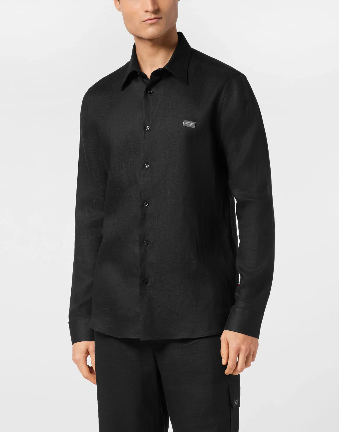 Linen Shirt Sugar Daddy Cut LS, цвет: Черный