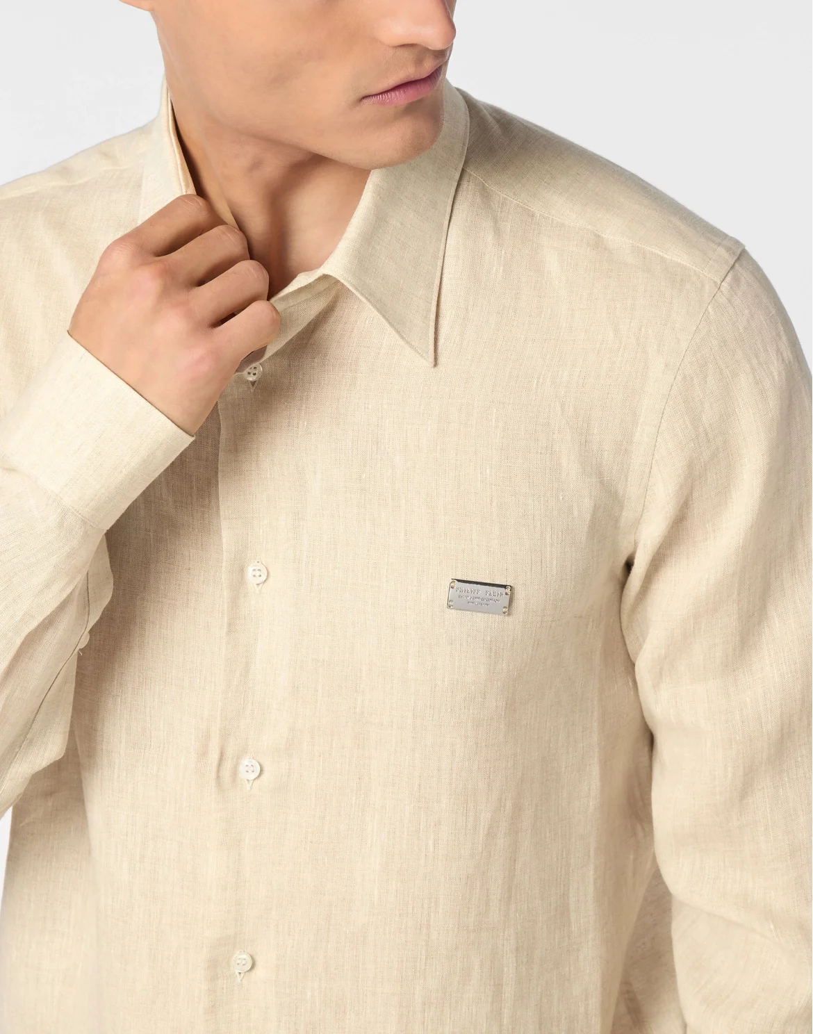 Linen Shirt Sugar Daddy Cut LS, цвет: Бежевый