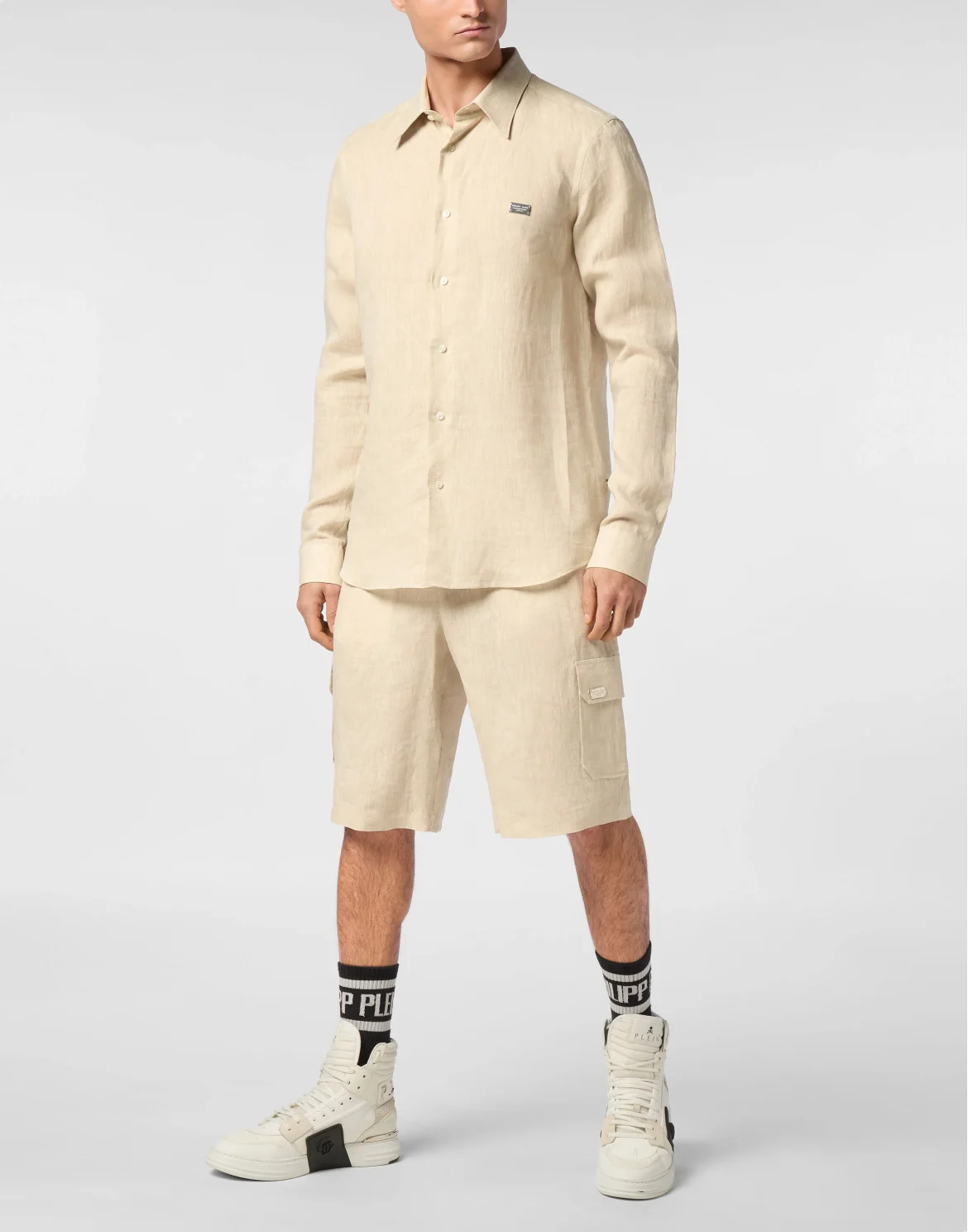 Linen Shirt Sugar Daddy Cut LS, цвет: Бежевый
