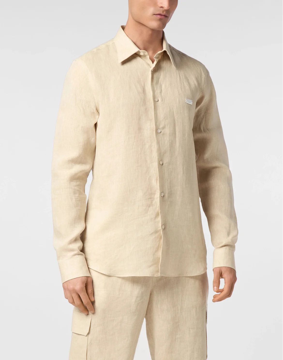 Linen Shirt Sugar Daddy Cut LS, цвет: Бежевый