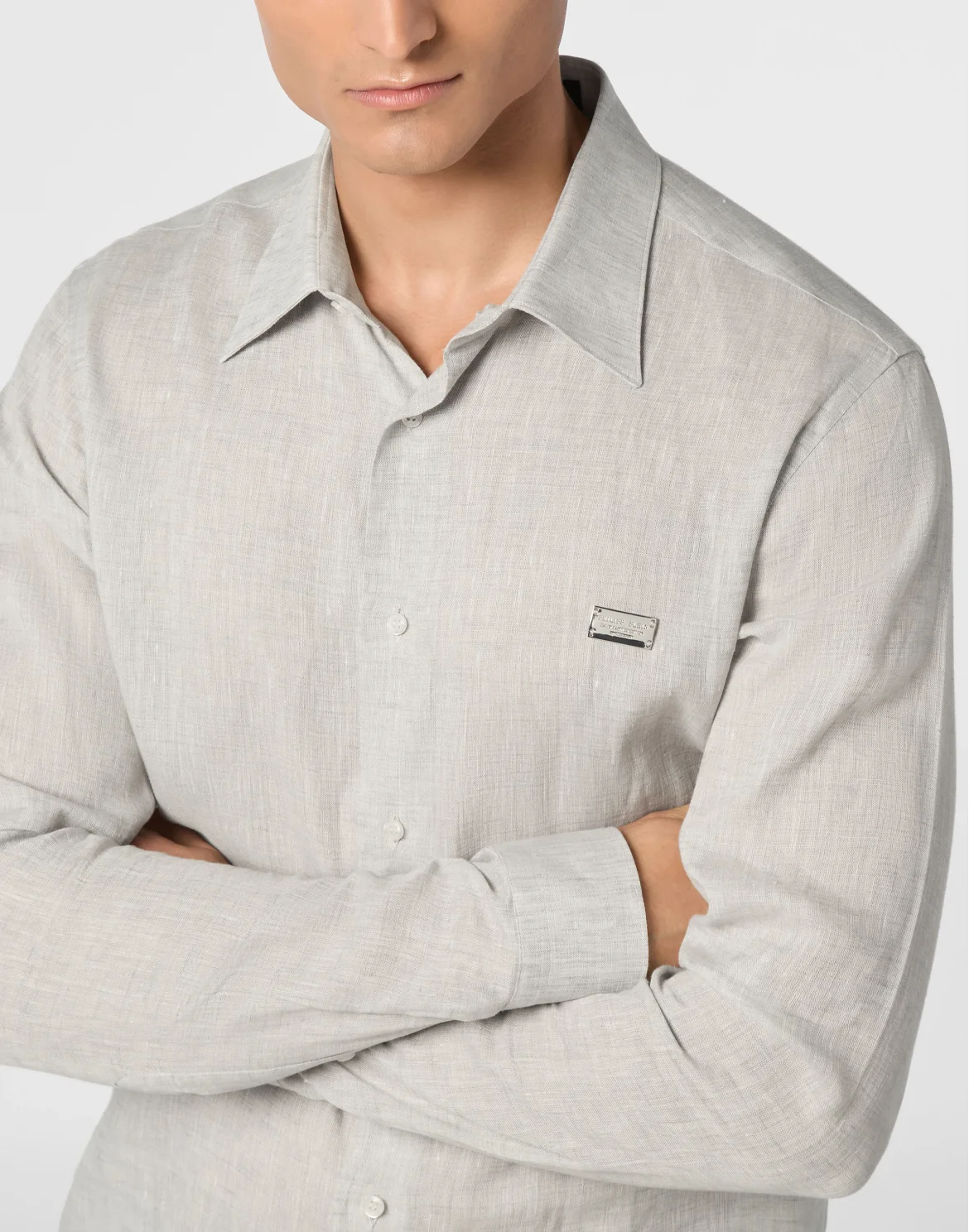 Linen Shirt Sugar Daddy Cut LS, цвет: Серый