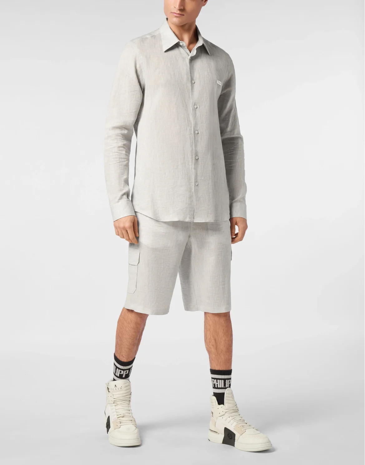 Linen Shirt Sugar Daddy Cut LS, цвет: Серый
