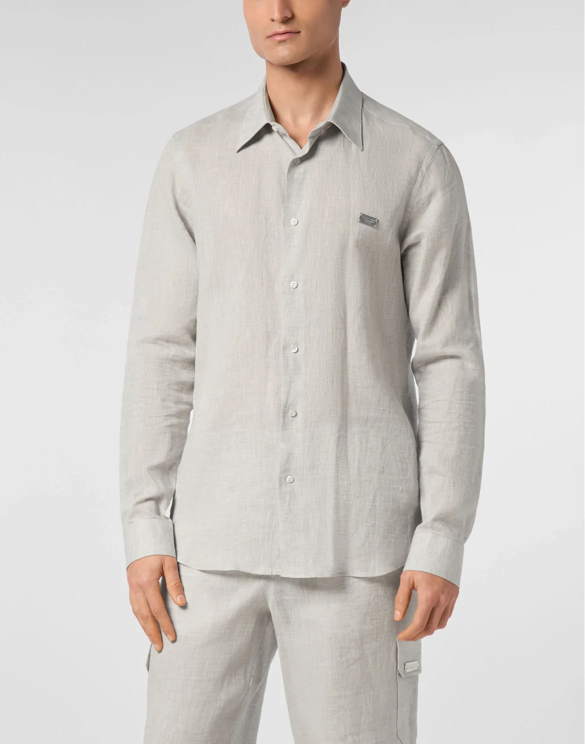 Linen Shirt Sugar Daddy Cut LS, цвет: Серый