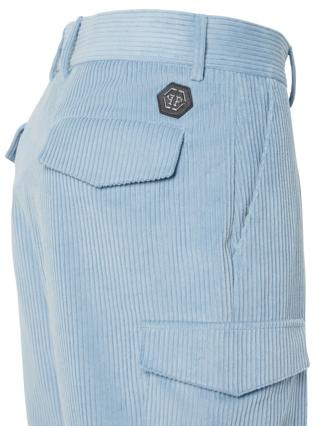Velvet Gabardine Short Cargo Trousers Cool Kid Fit, цвет: Голубой