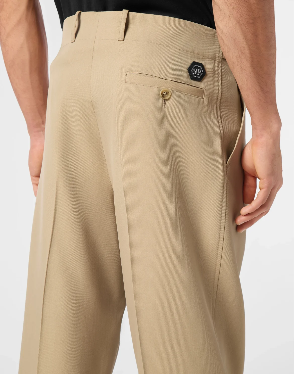 Wool Trousers Chinos Classic Fit, цвет: Бежевый