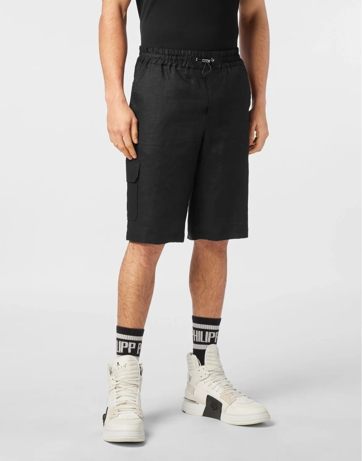 Linen Short Trousers Coolkid Cargo, цвет: Черный
