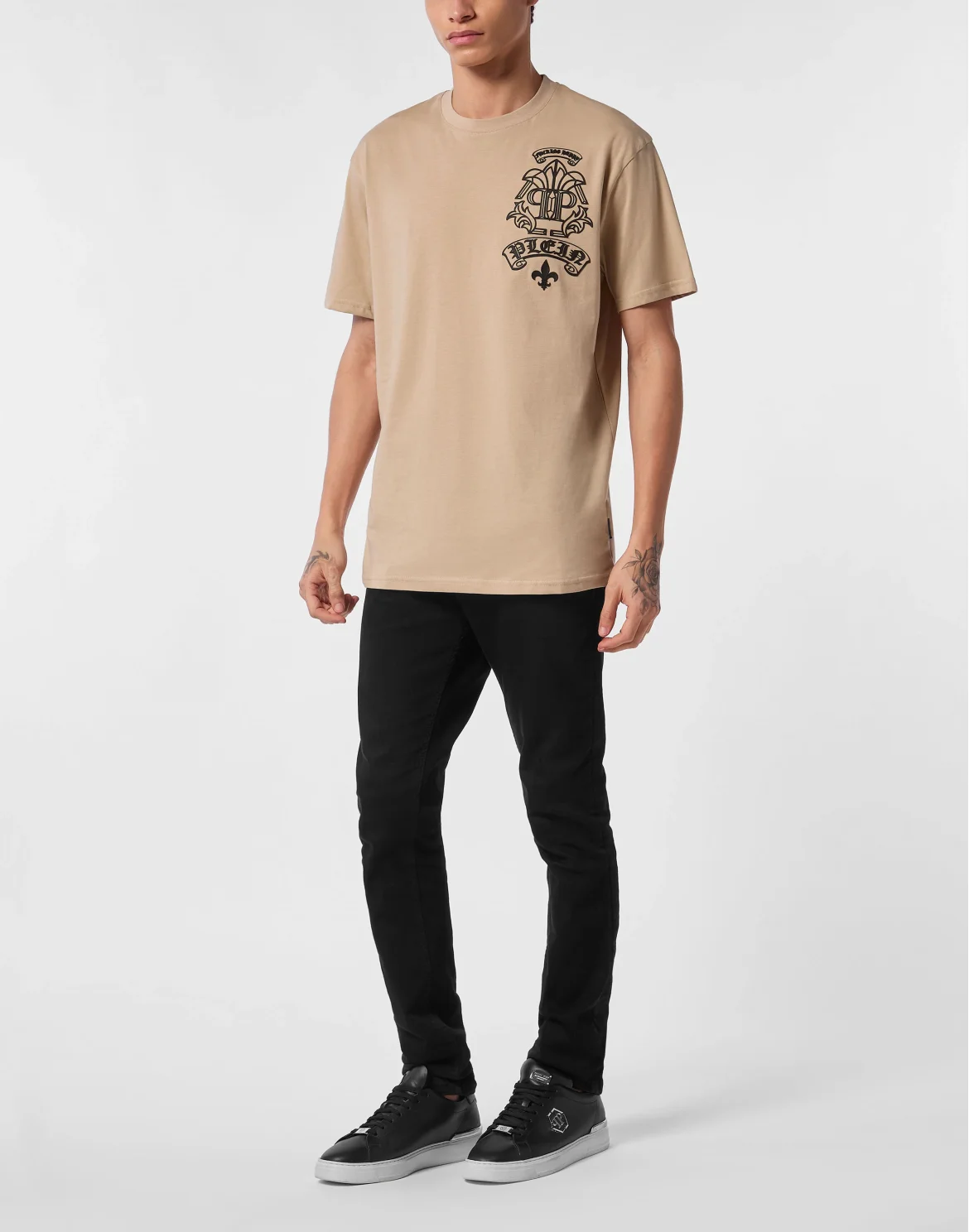 T-shirt Round Neck SS Tattoo, цвет: Бежевый