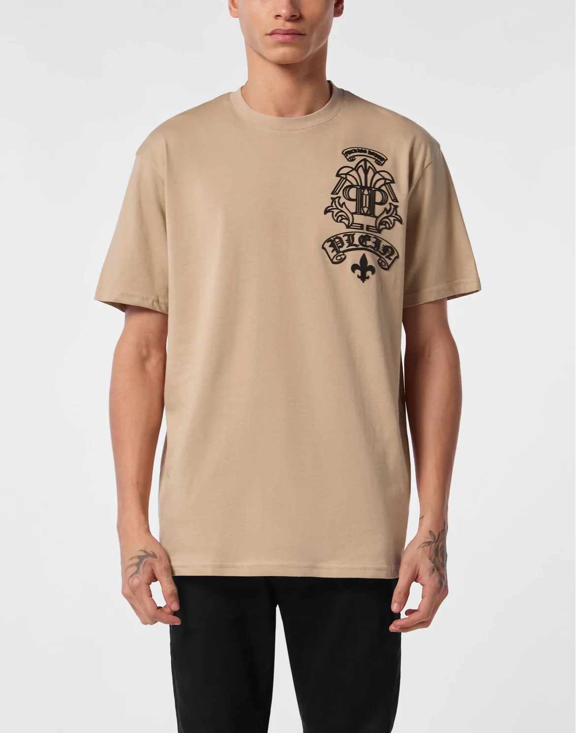 T-shirt Round Neck SS Tattoo, цвет: Бежевый