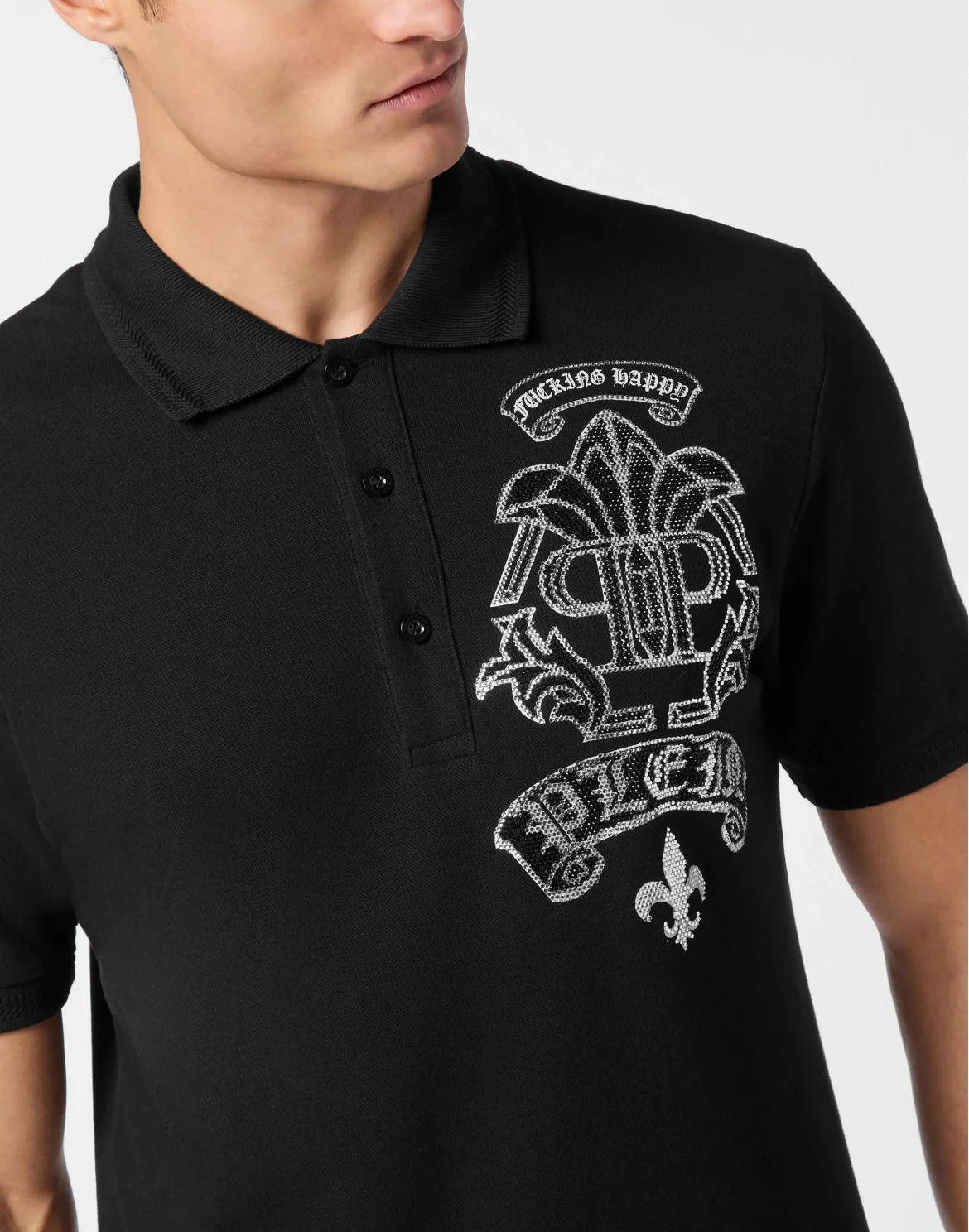 Polo Shirt SS Strass Tattoo, цвет: Черный