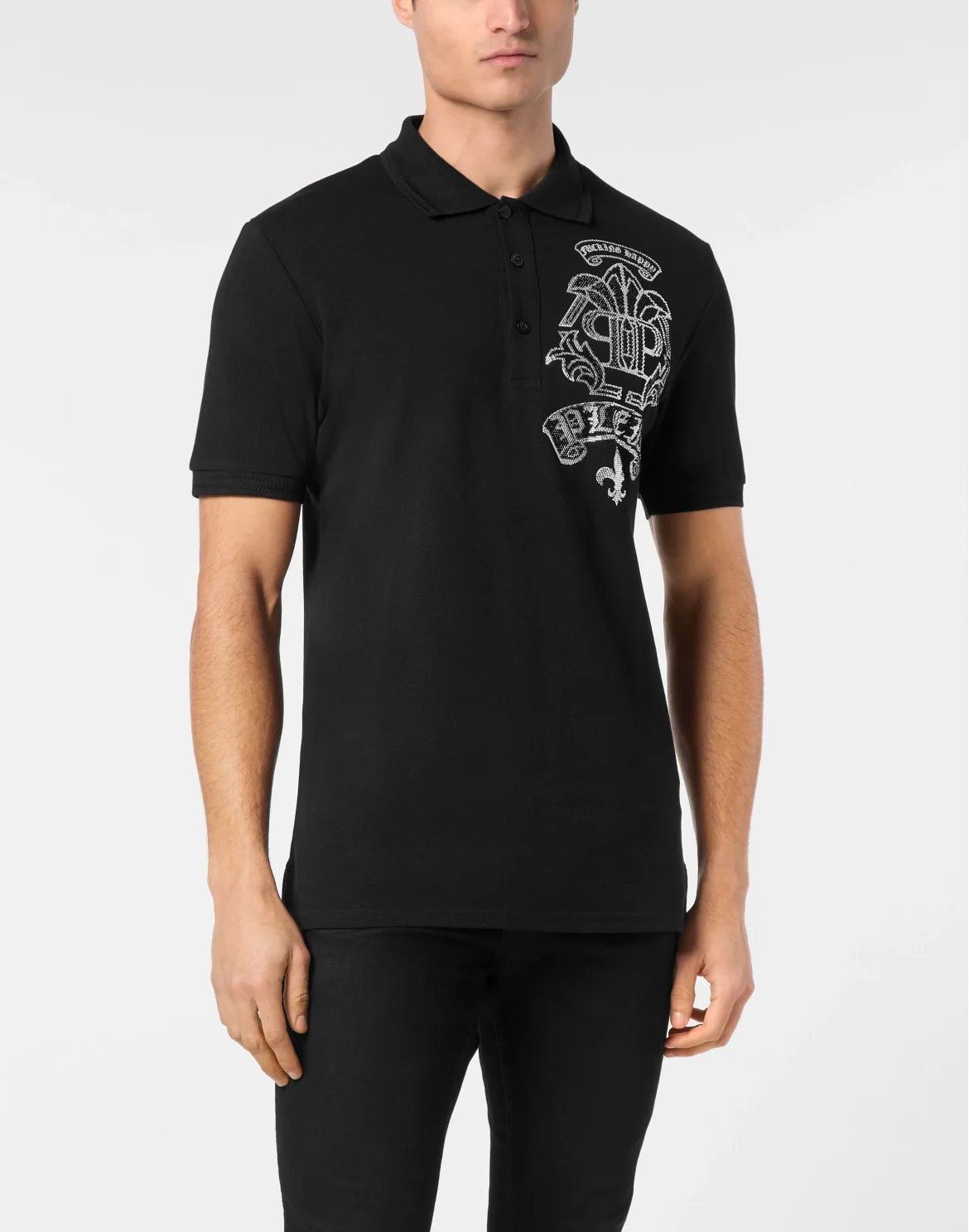 Polo Shirt SS Strass Tattoo, цвет: Черный
