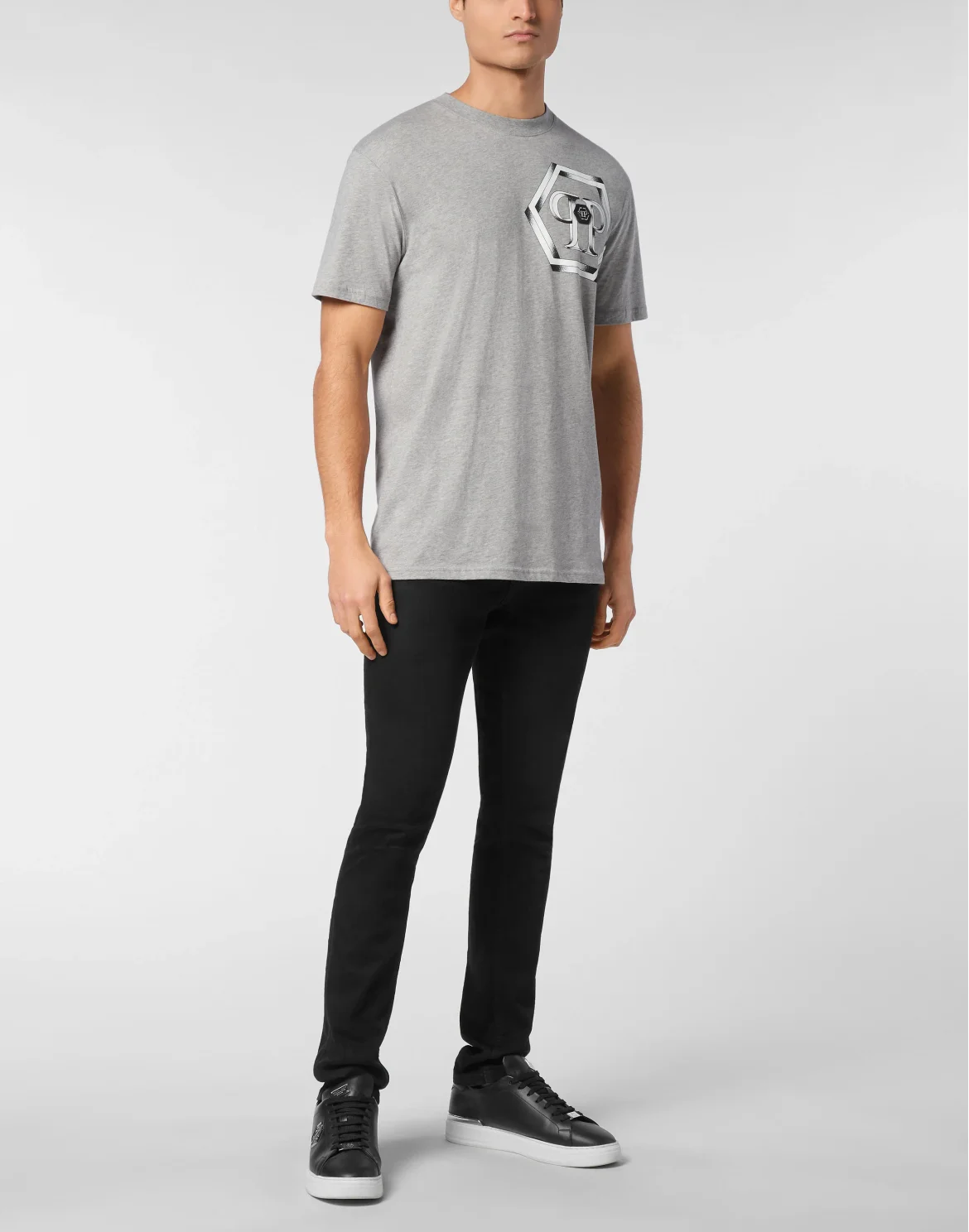 T-shirt Round Neck SS Hexagon, цвет: Серый