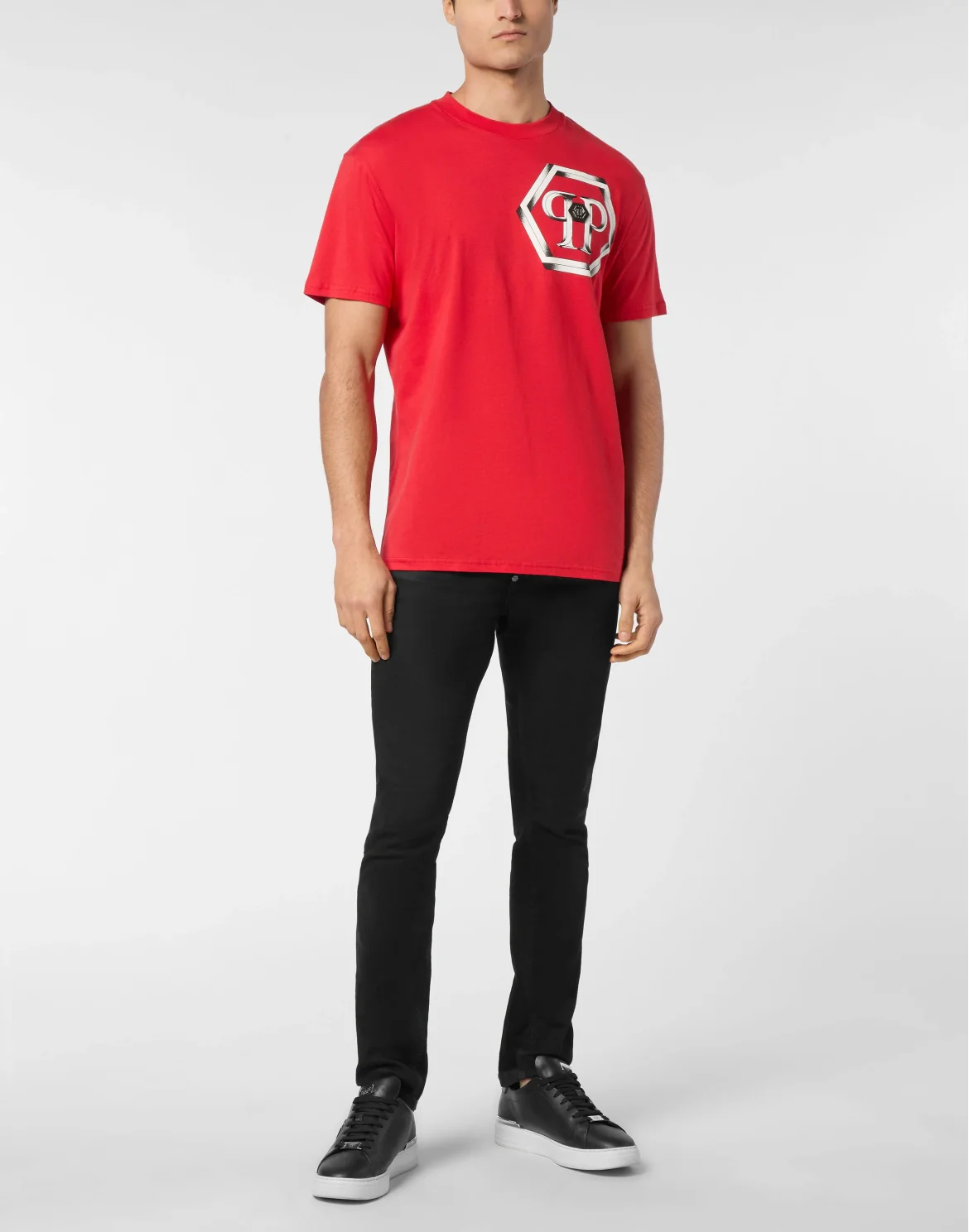 T-shirt Round Neck SS Hexagon, цвет: Красный