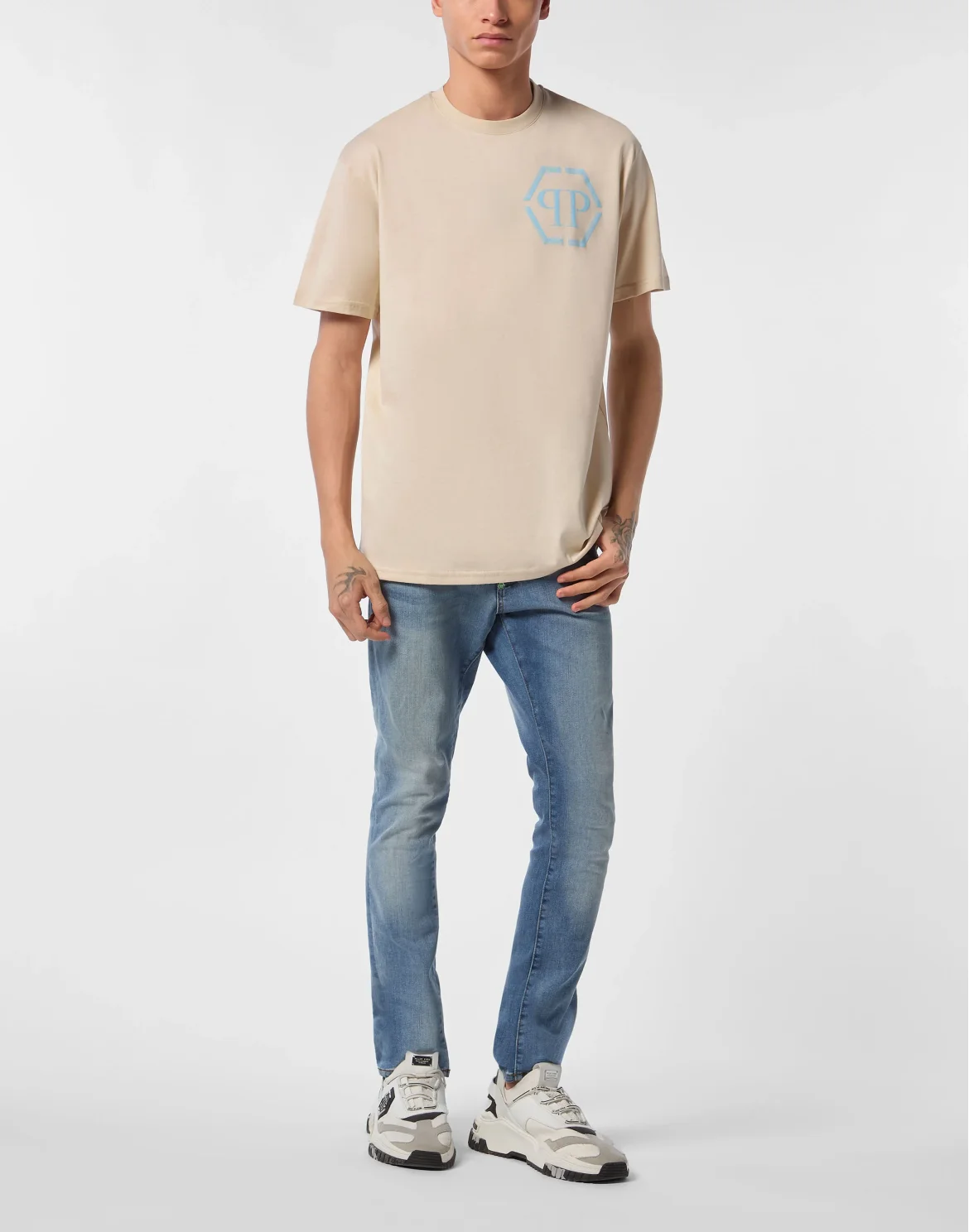 Jersey T-shirt Round Neck SS Hexagon, цвет: Бежевый