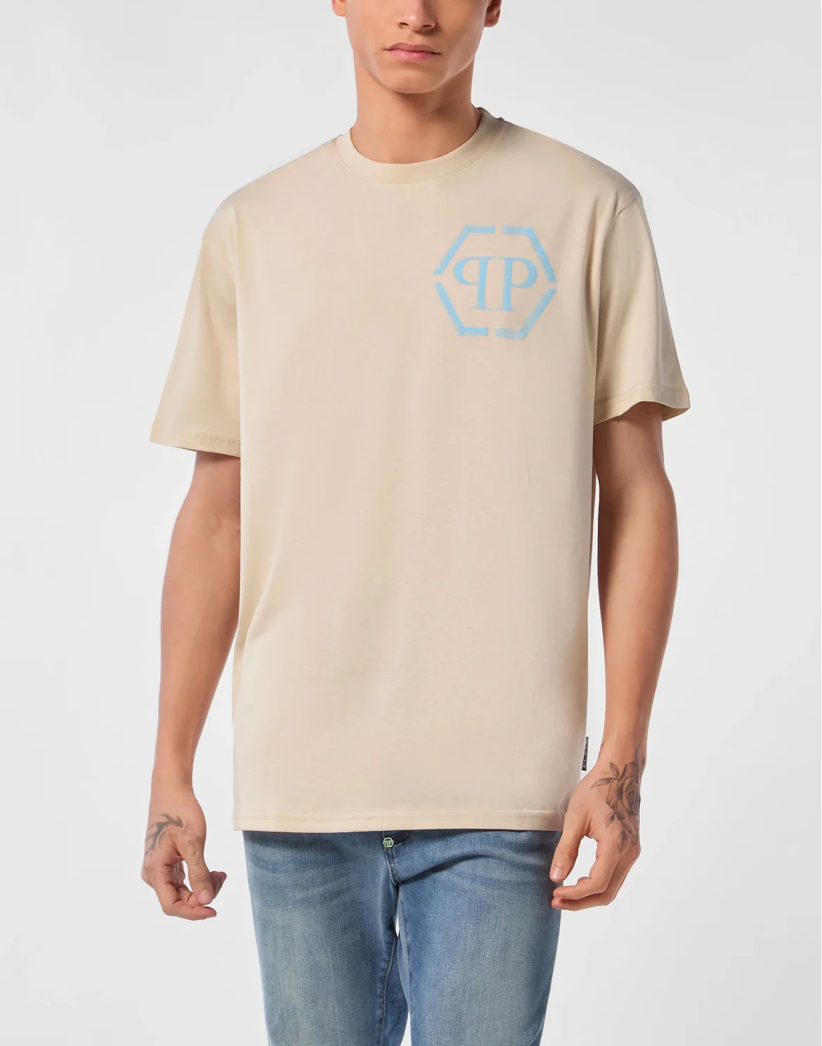 Jersey T-shirt Round Neck SS Hexagon, цвет: Бежевый