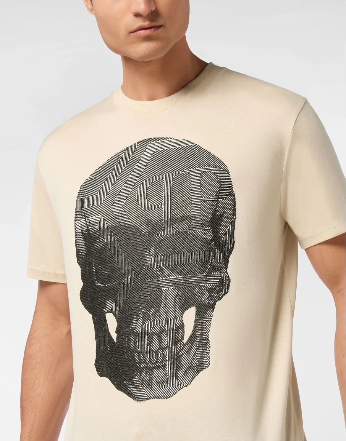 Jersey T-shirt Round Neck SS Skull, цвет: Бежевый