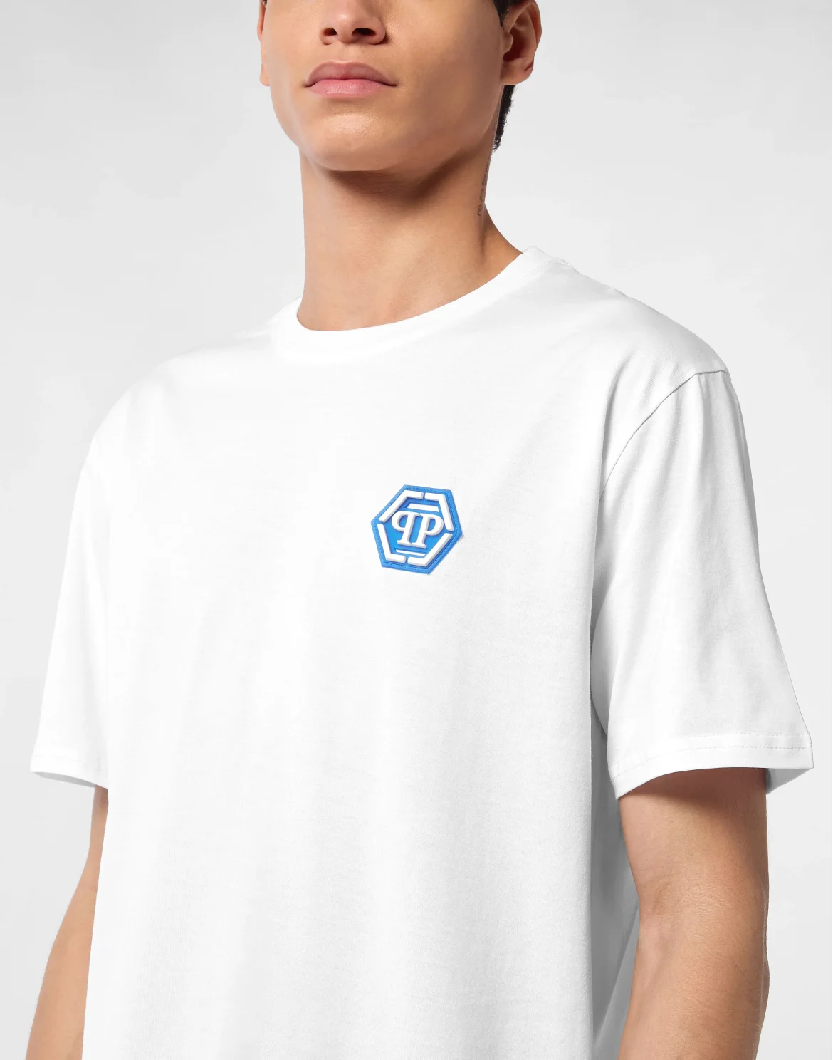 Jersey T-shirt Round Neck SS Iconic Plein, цвет: Белый