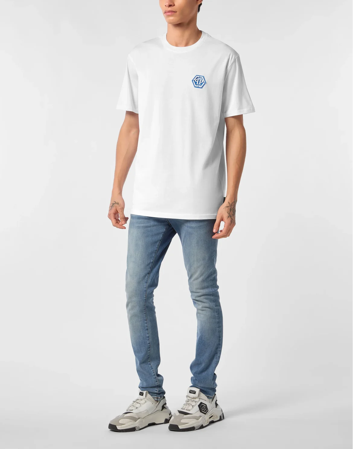 Jersey T-shirt Round Neck SS Iconic Plein, цвет: Белый