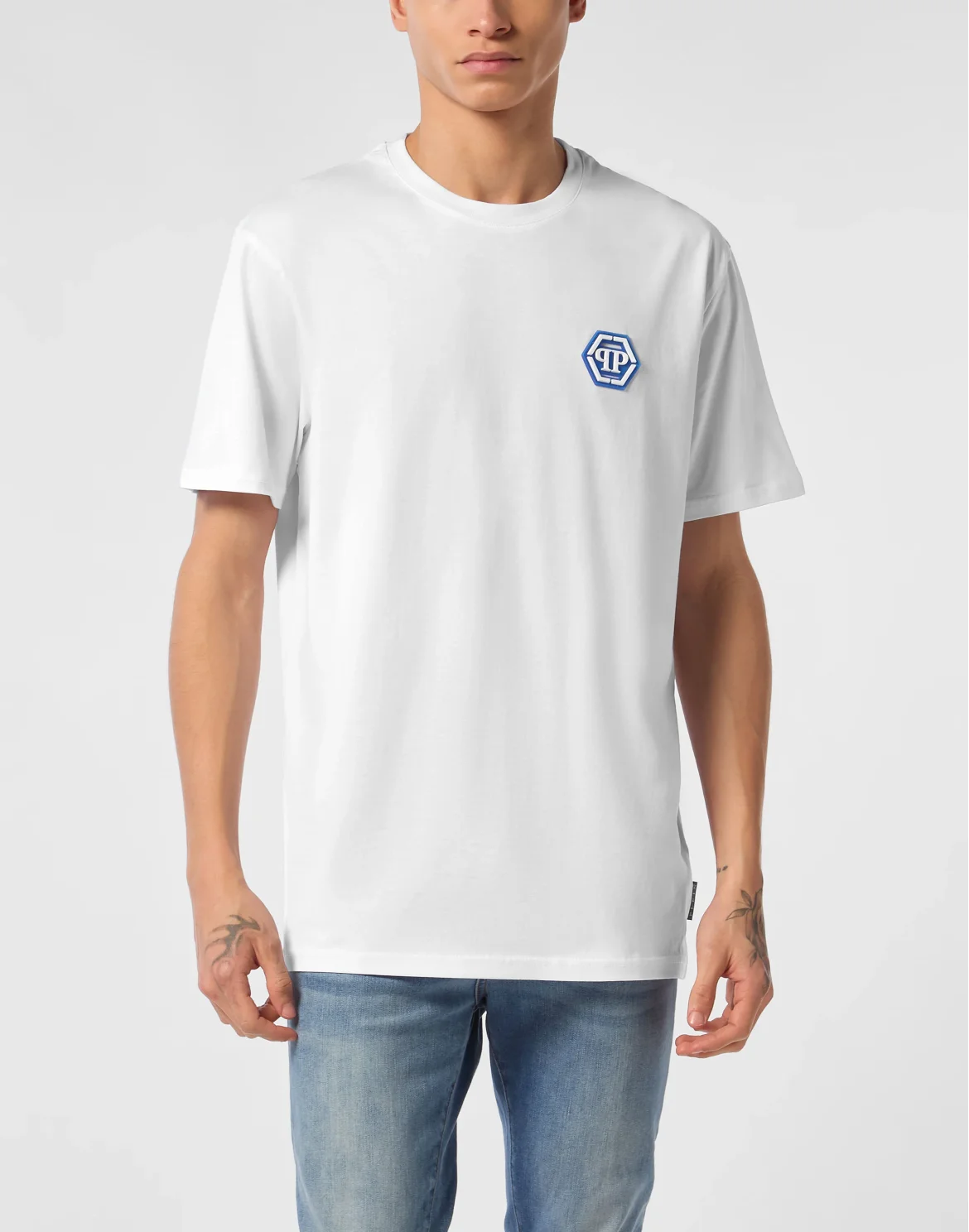 Jersey T-shirt Round Neck SS Iconic Plein, цвет: Белый