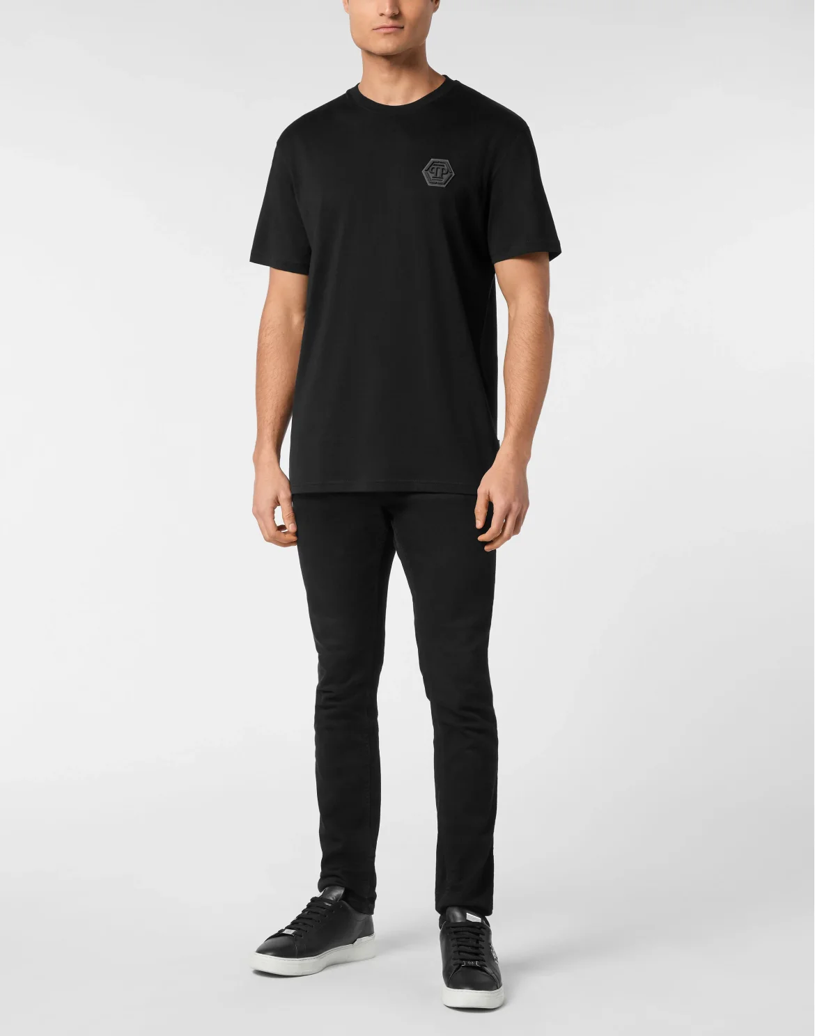 Jersey T-shirt Round Neck SS Iconic Plein, цвет: Черный