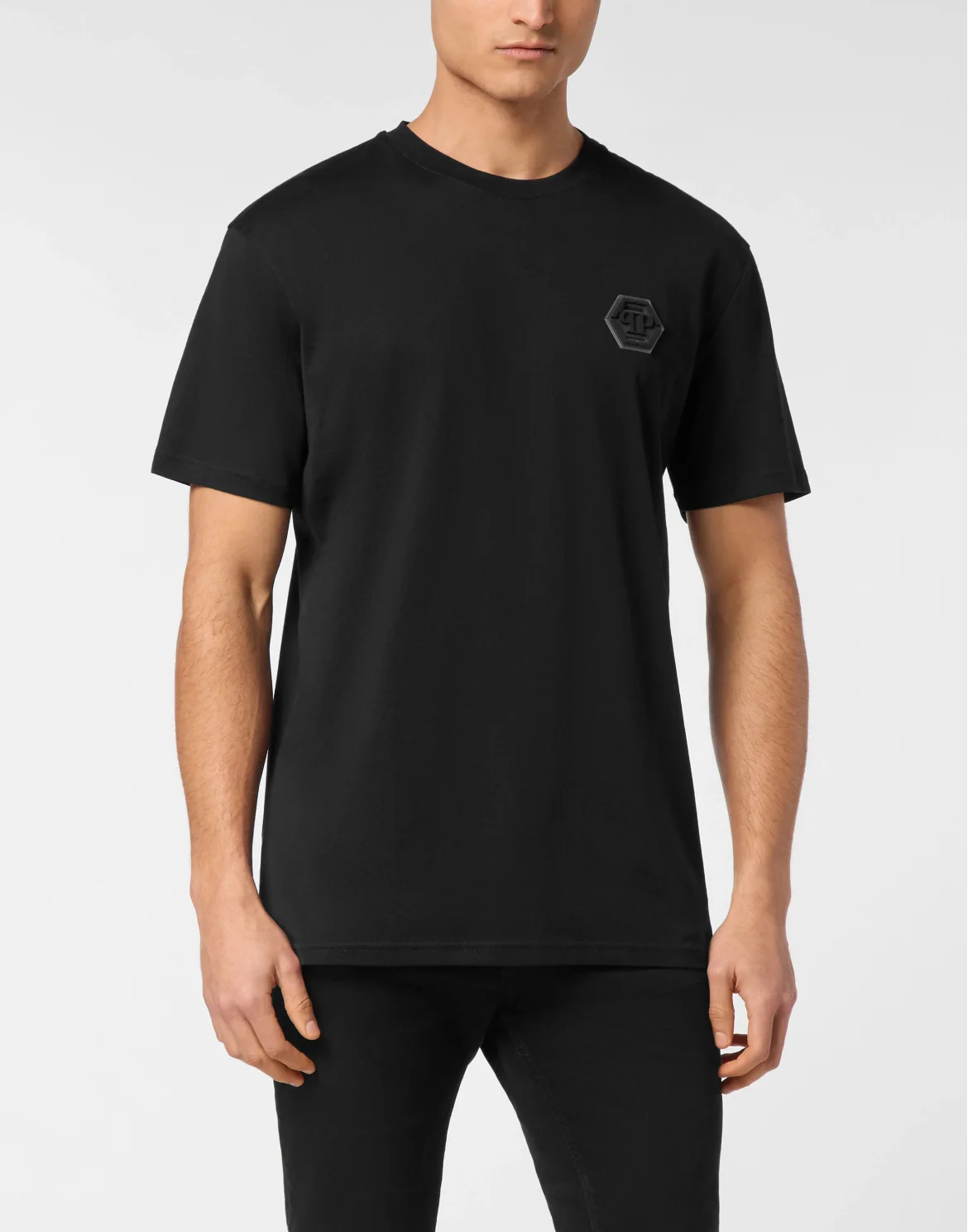 Jersey T-shirt Round Neck SS Iconic Plein, цвет: Черный