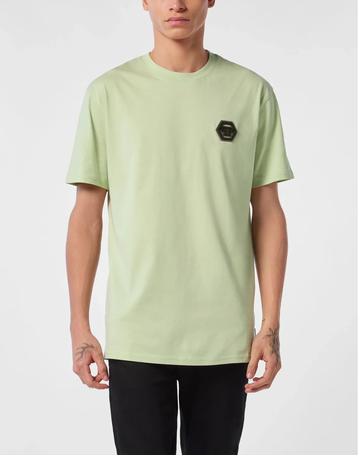 Jersey T-shirt Round Neck SS Iconic Plein, цвет: Зеленый