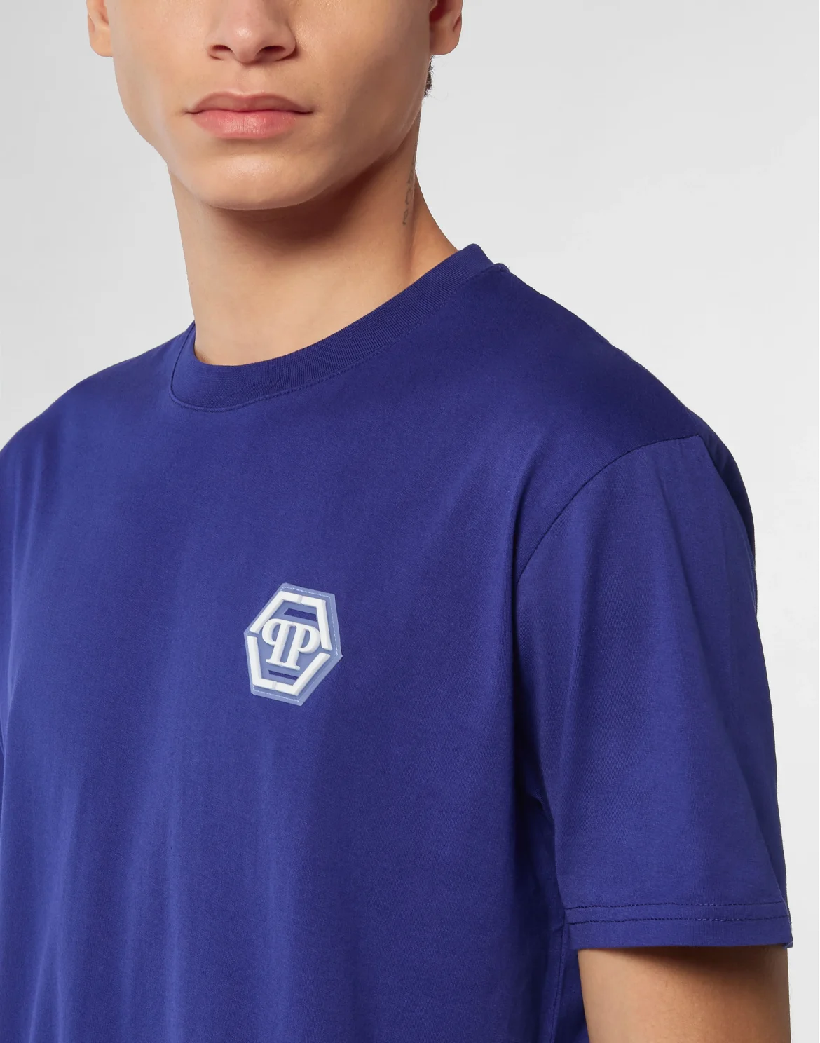 Jersey T-shirt Round Neck SS Iconic Plein, цвет: Синий